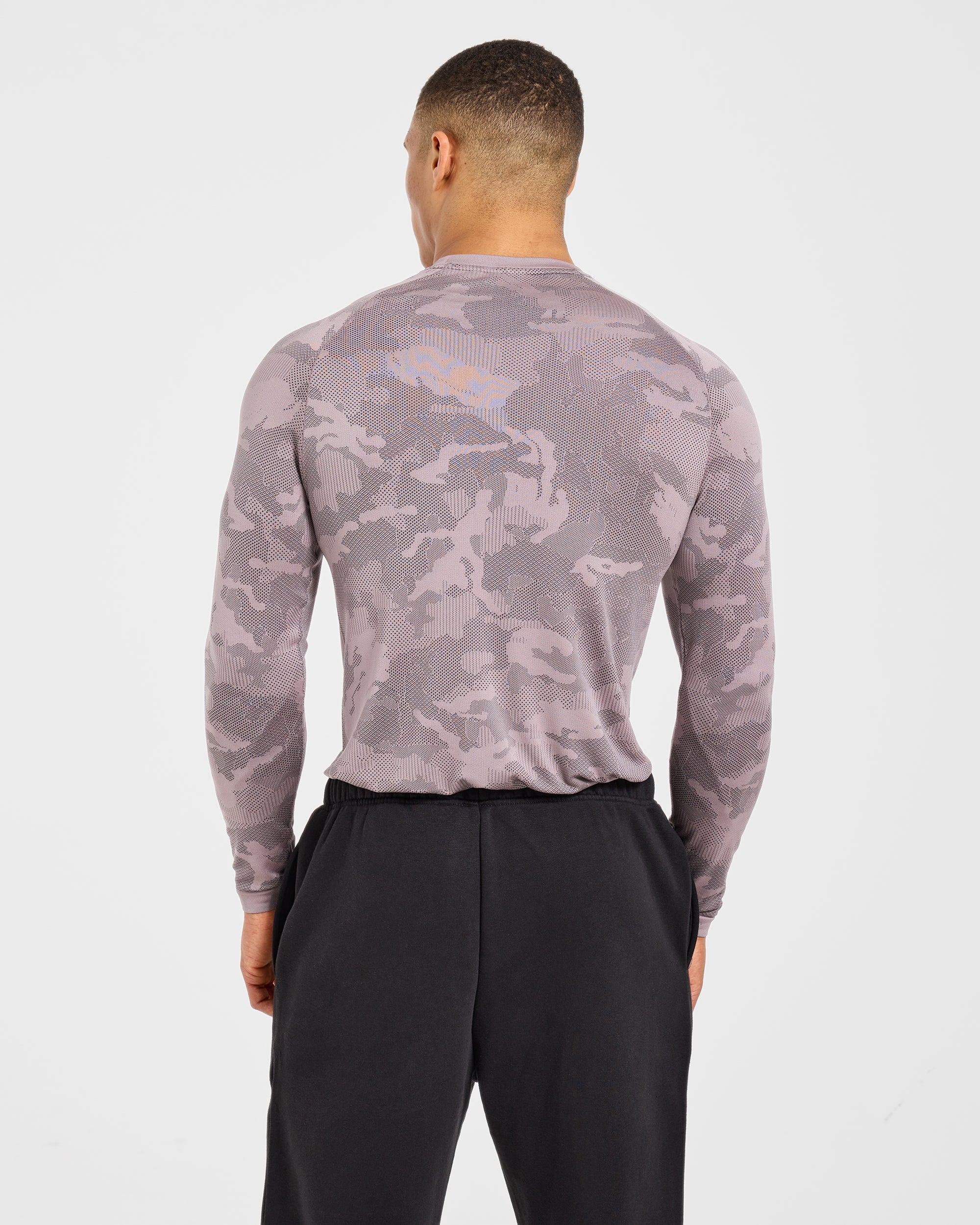 Camo Seamless Long Sleeve T Shirt - Woodland Taupe