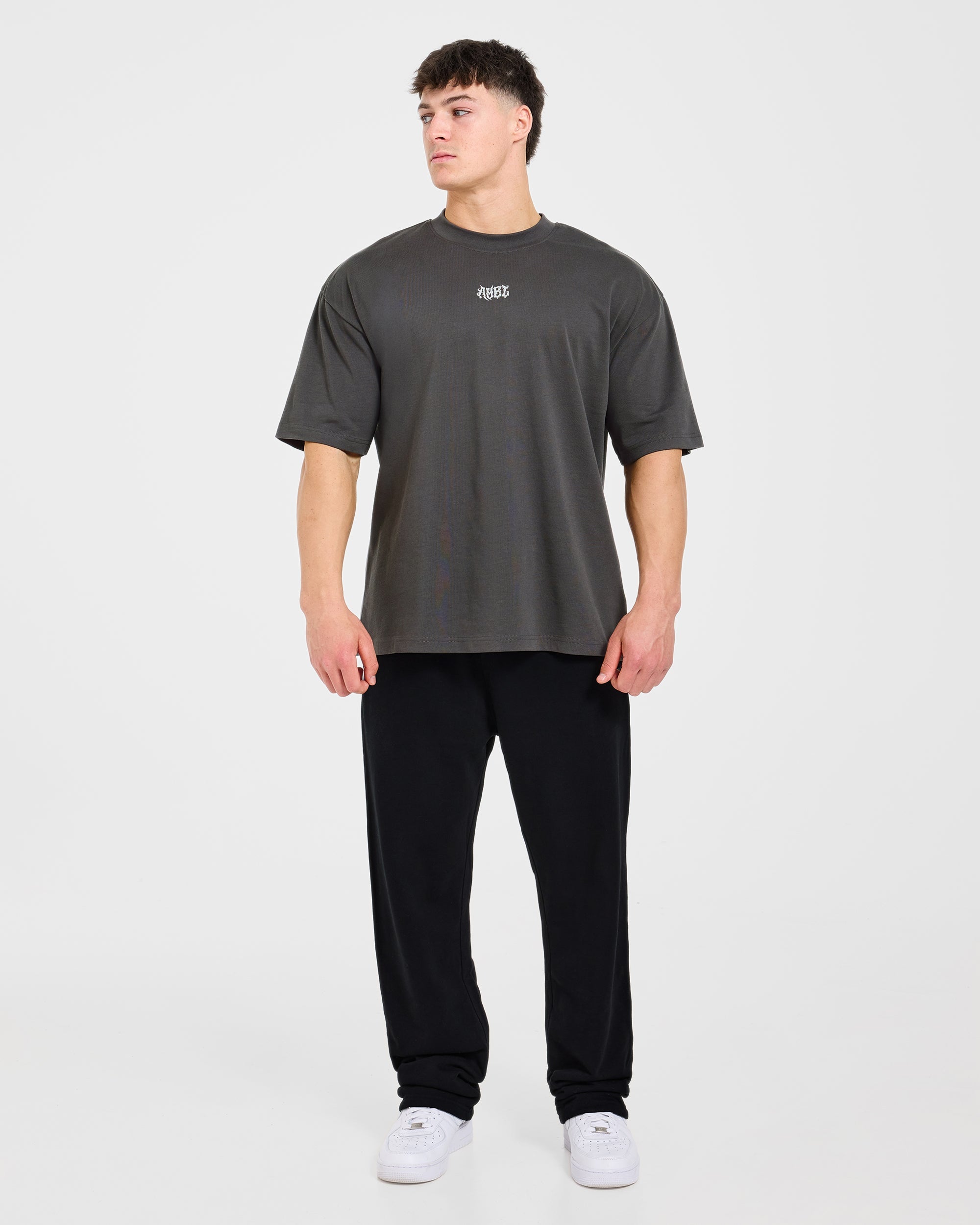 Lift Forge Oversized T Shirt - Charcoal/Rot