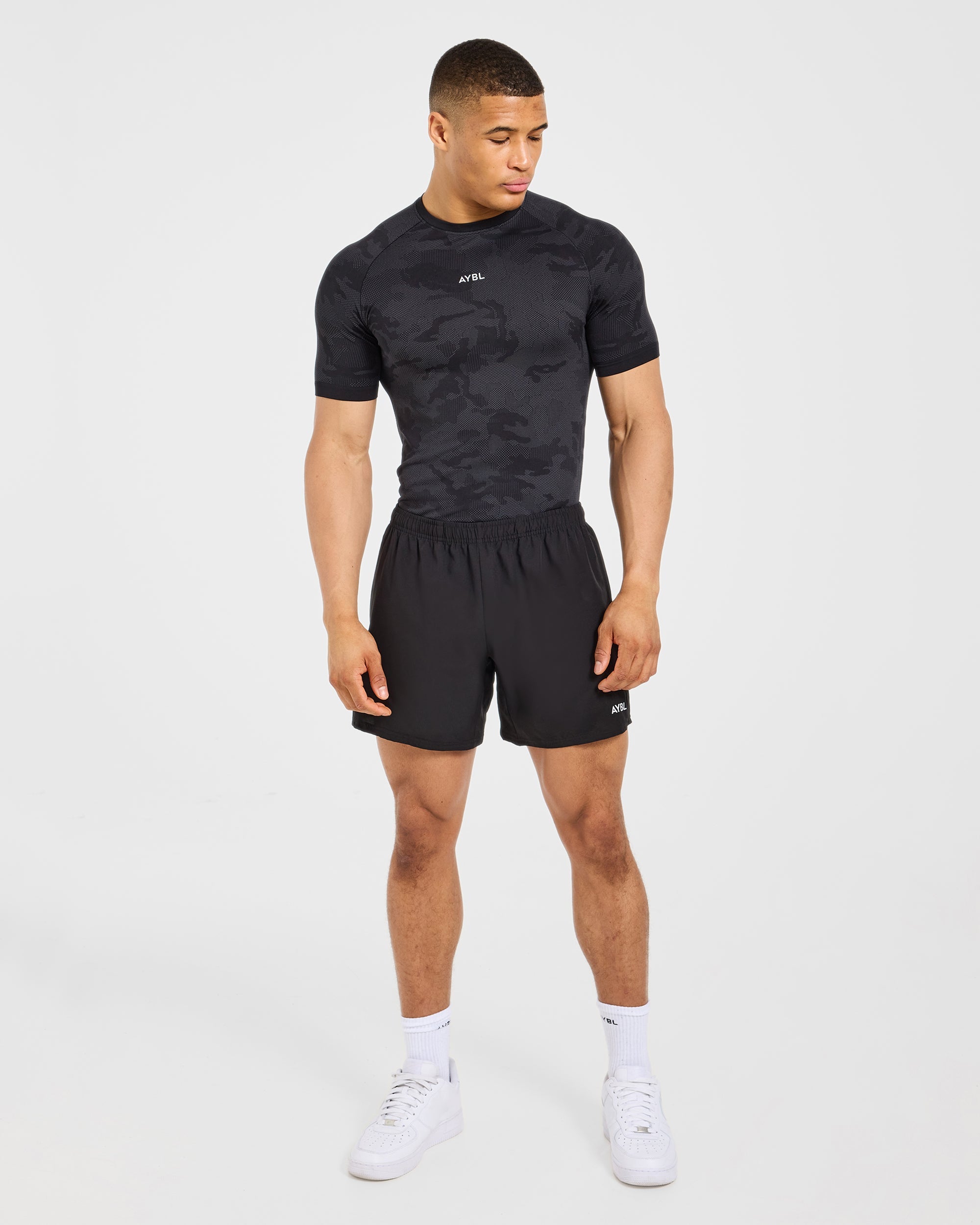 Camo Seamless T Shirt - Schwarz