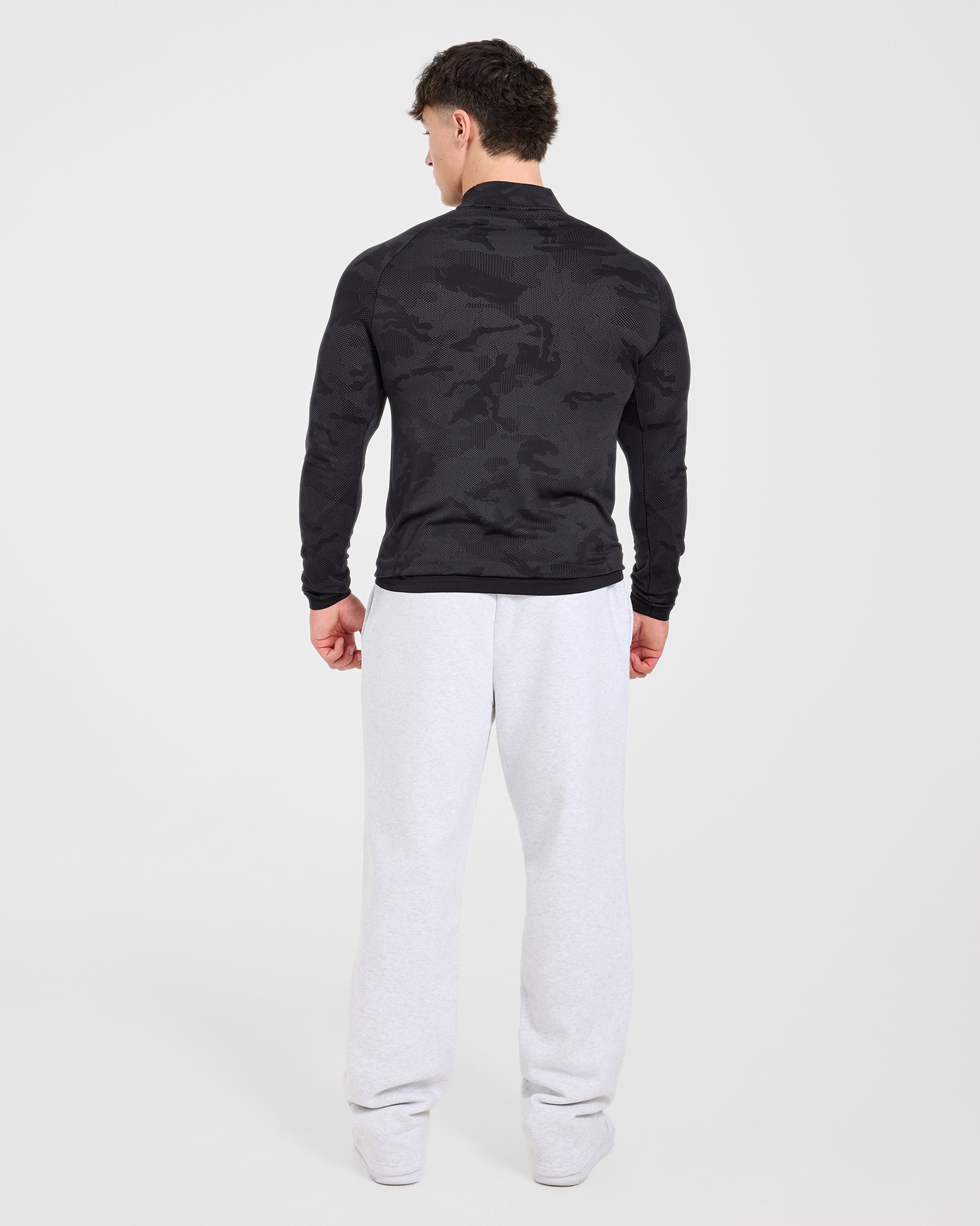 Camo Seamless 1/4 Zip Pullover - Schwarz