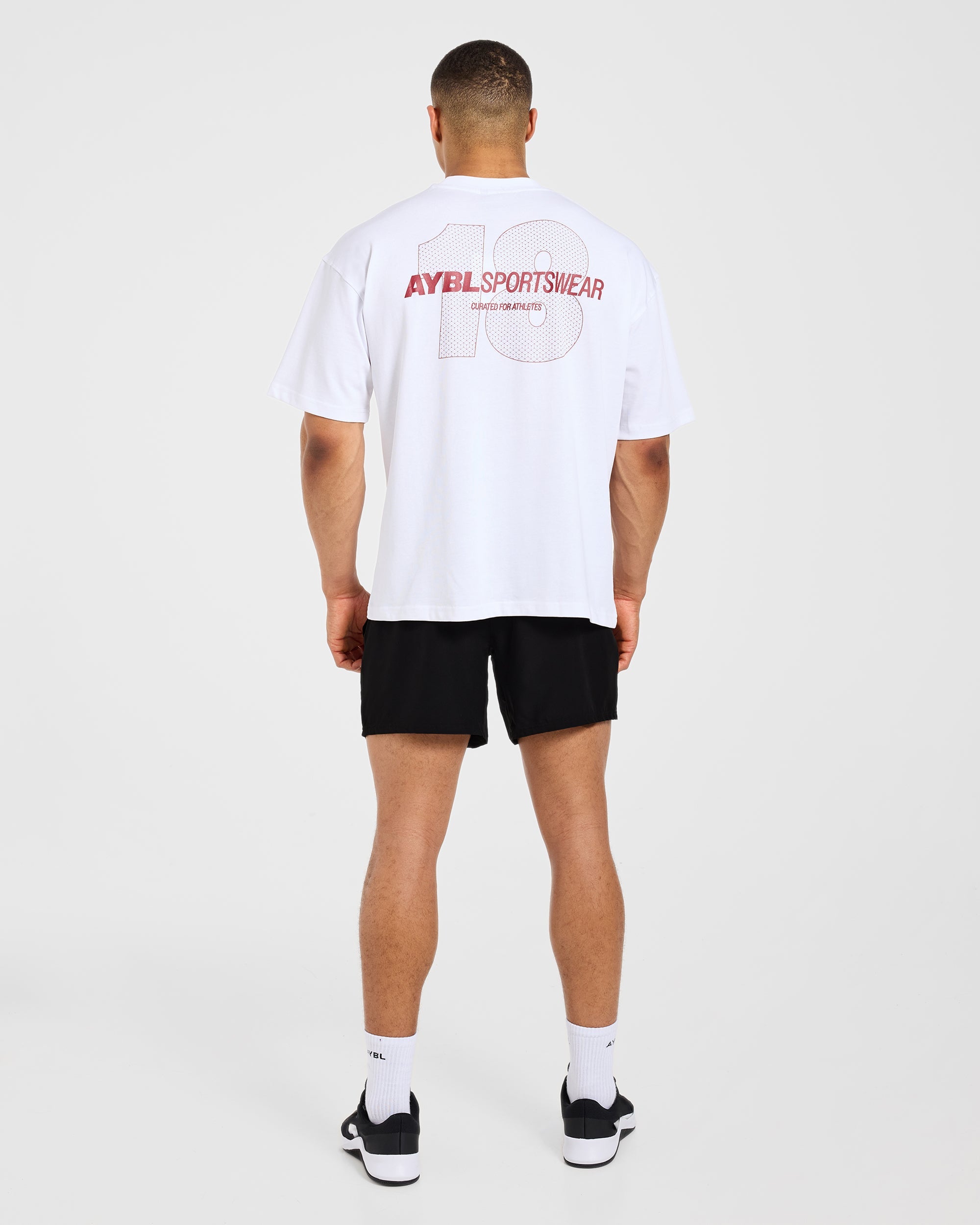AYBL Sportswear 18 Oversized T Shirt - Weiß/Rot
