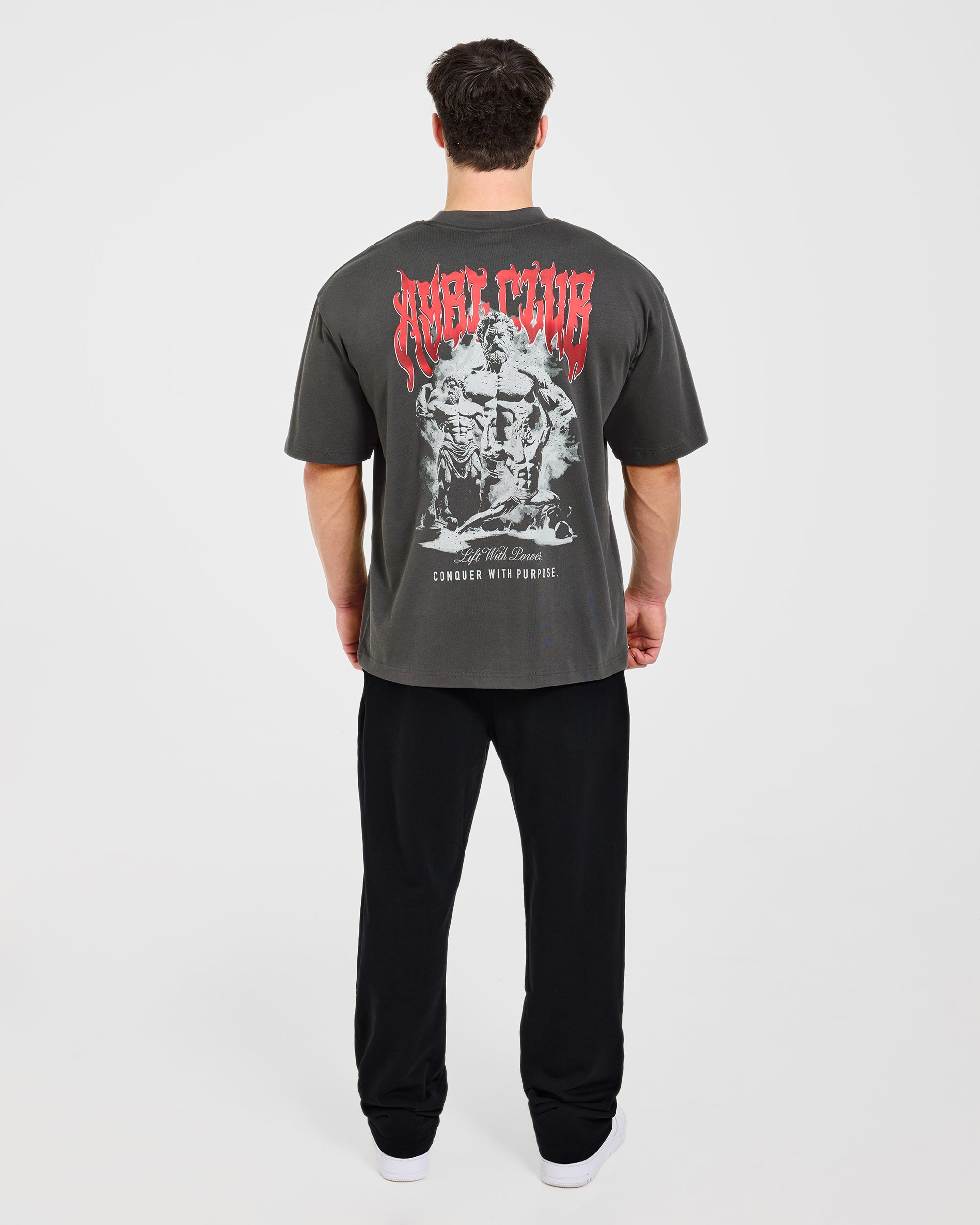 Lift Forge Oversized T Shirt - Charcoal/Rot