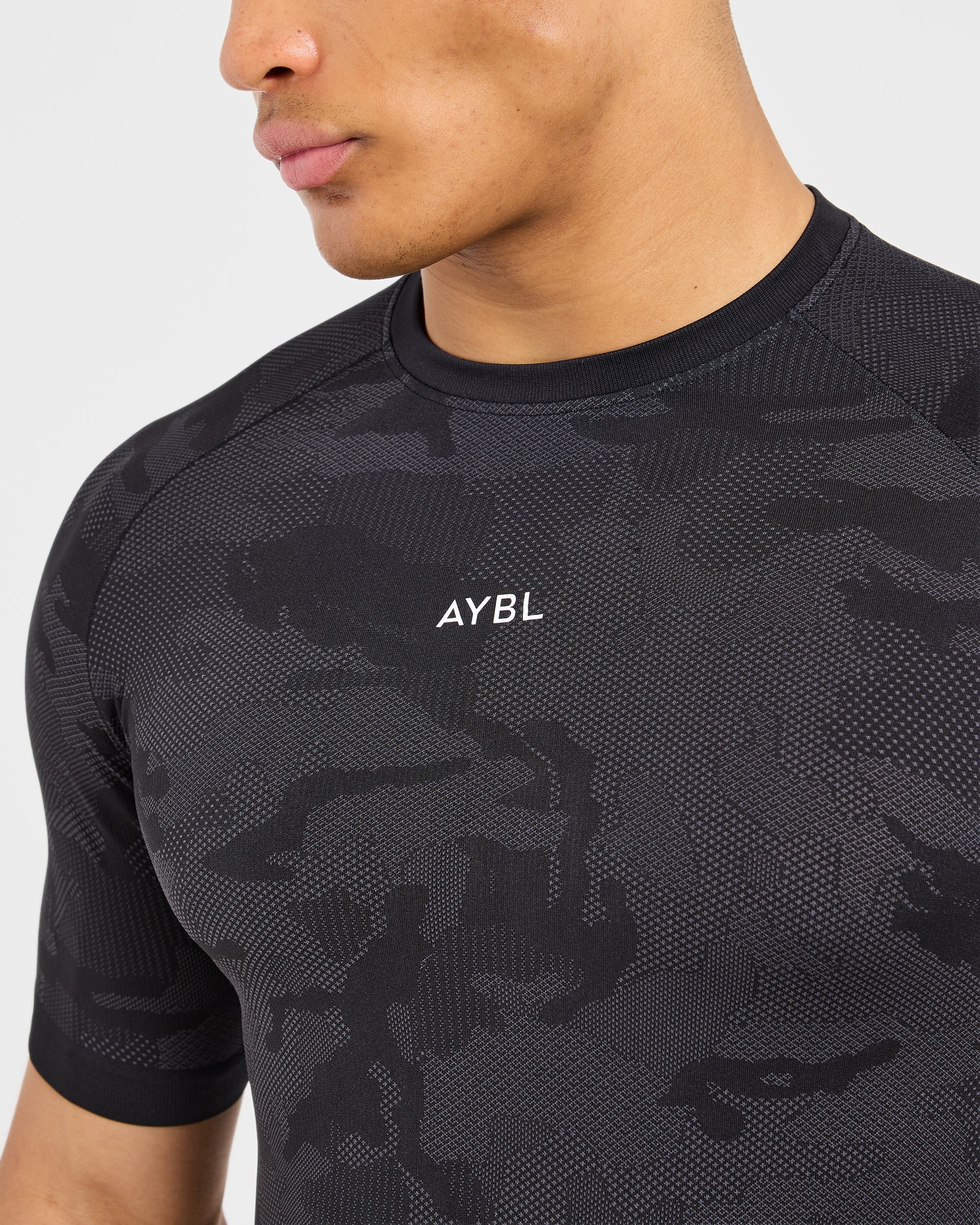 Camo Seamless T Shirt - Schwarz