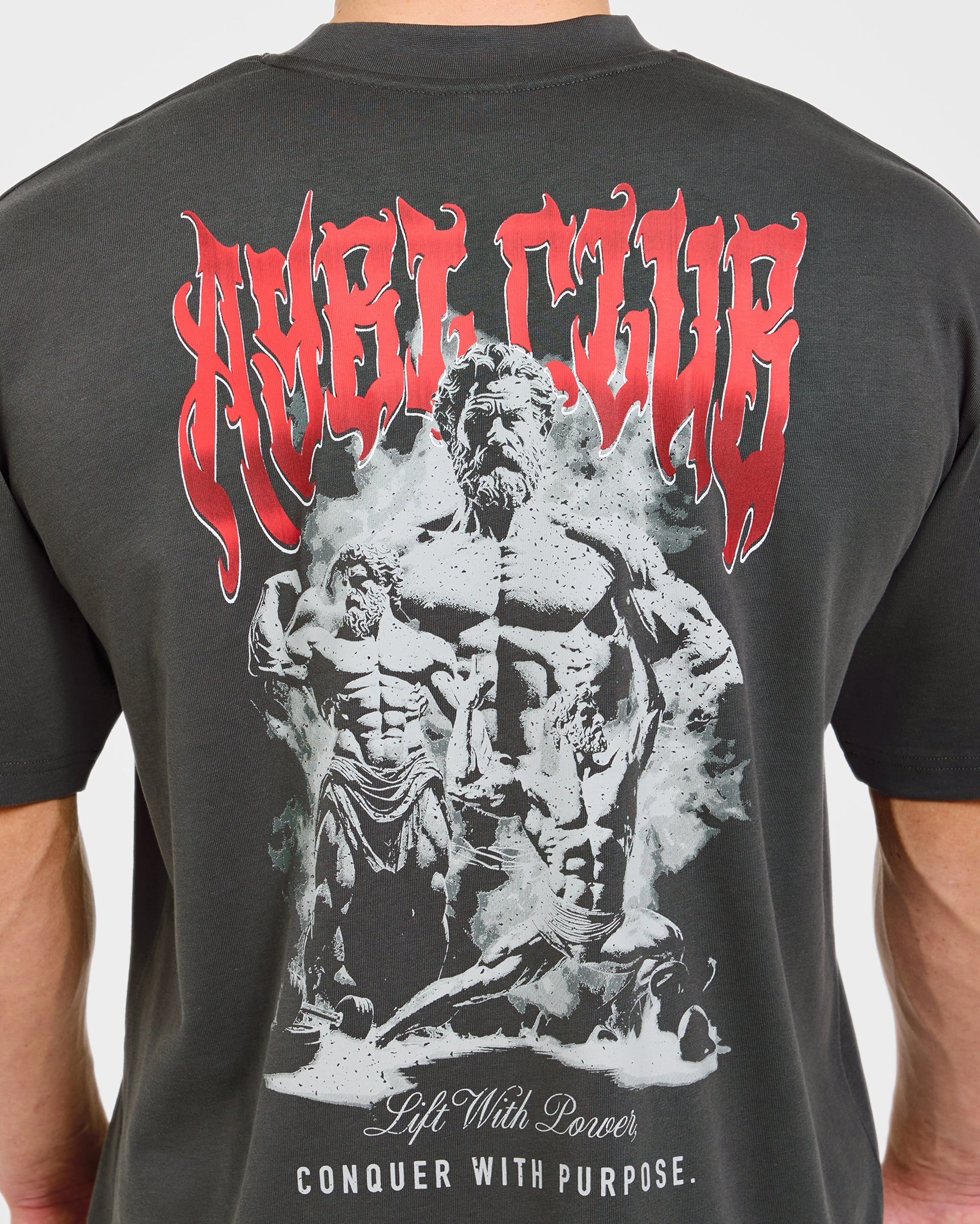 Lift Forge Oversized T Shirt - Charcoal/Rot