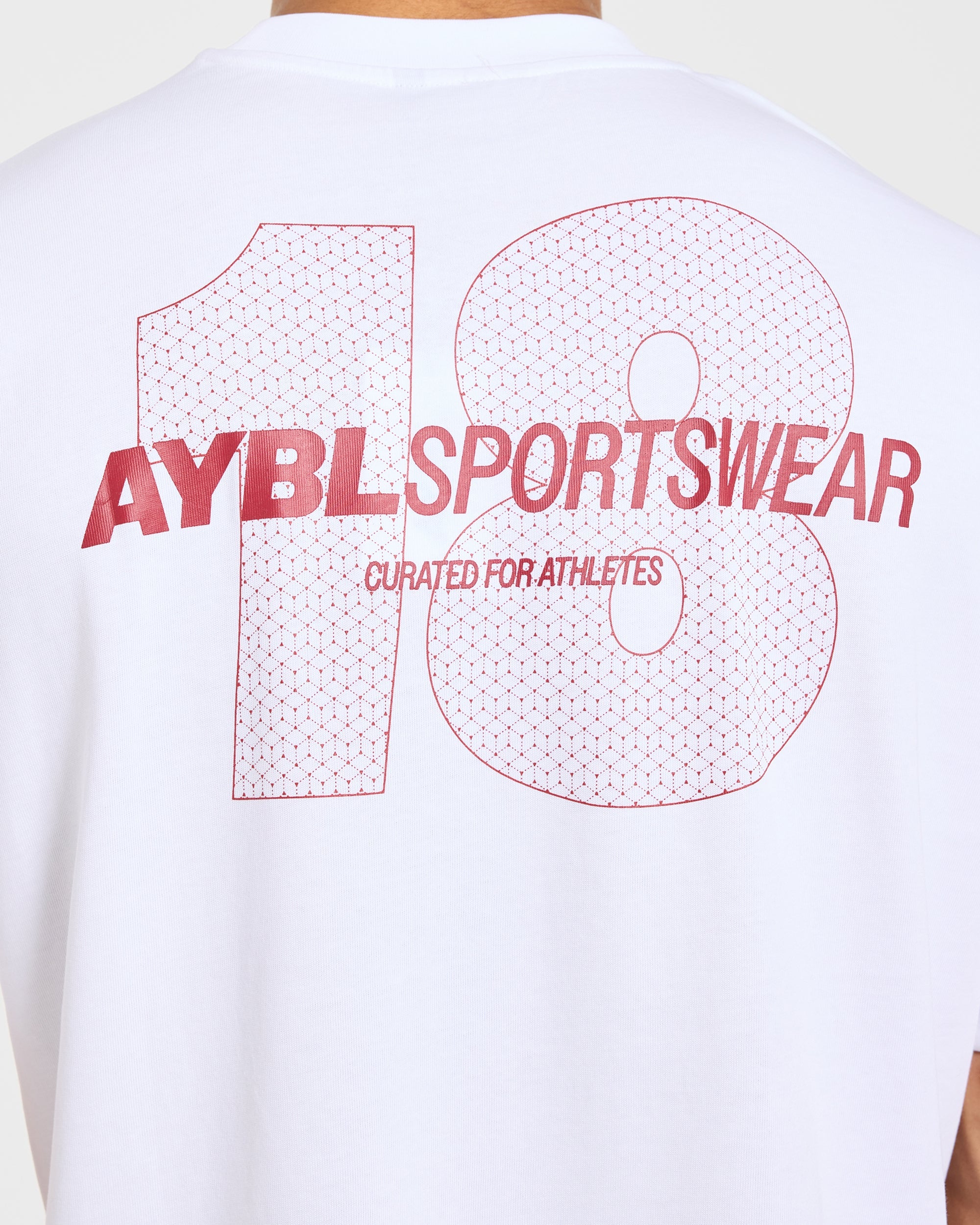 AYBL Sportswear 18 Oversized T Shirt - Weiß/Rot