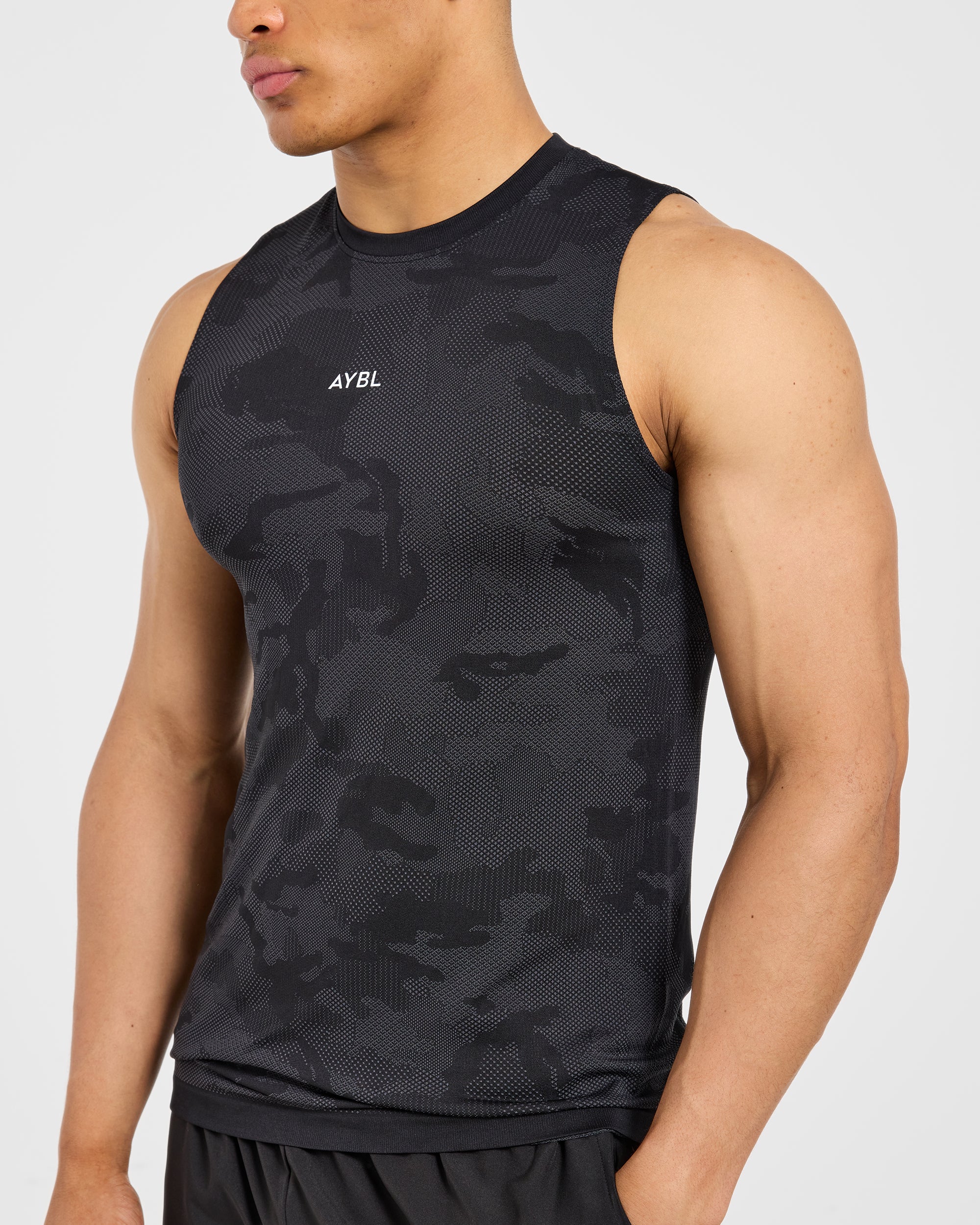 Camo Seamless Tank - Schwarz
