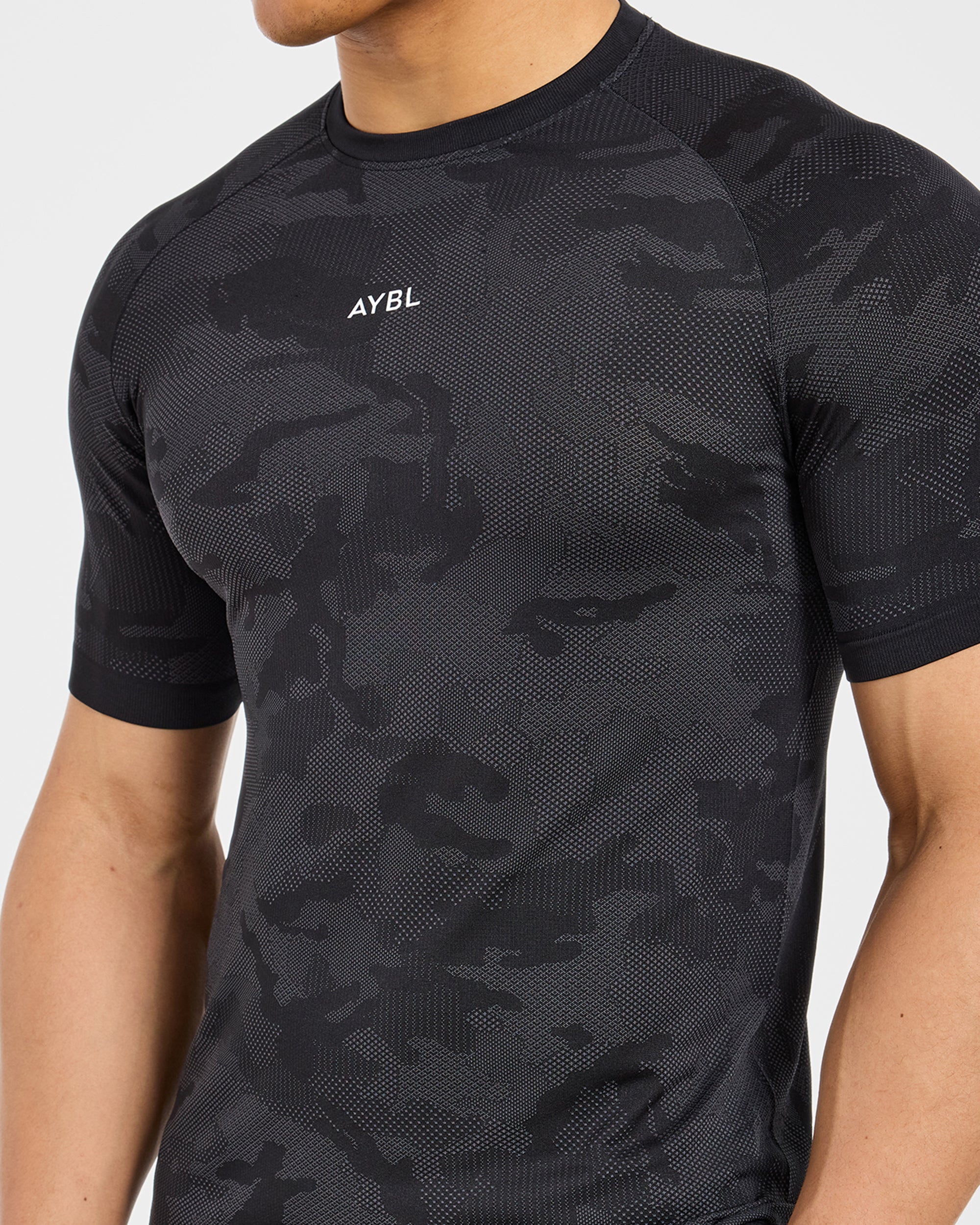Camo Seamless T Shirt - Schwarz