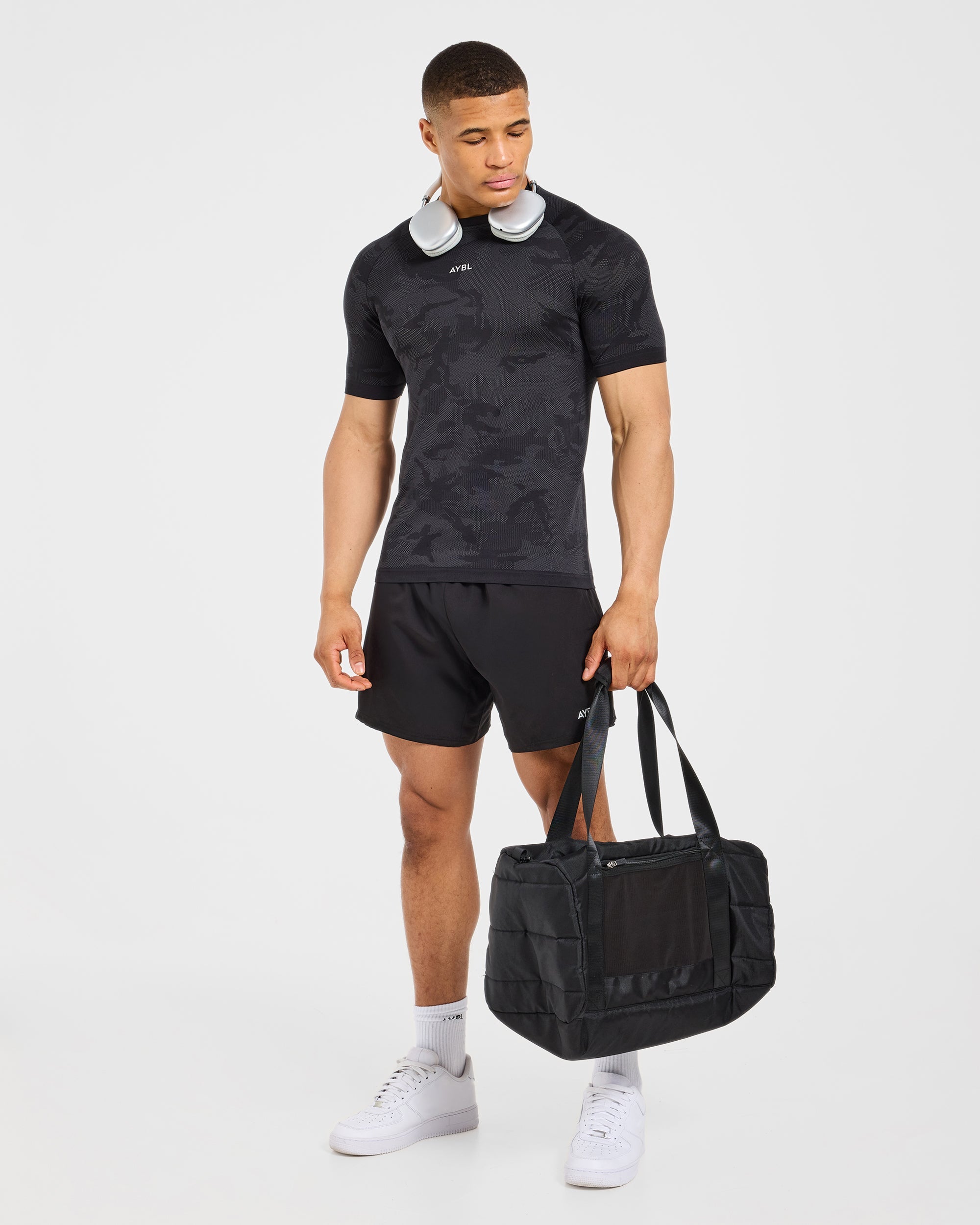 Camo Seamless T Shirt - Schwarz