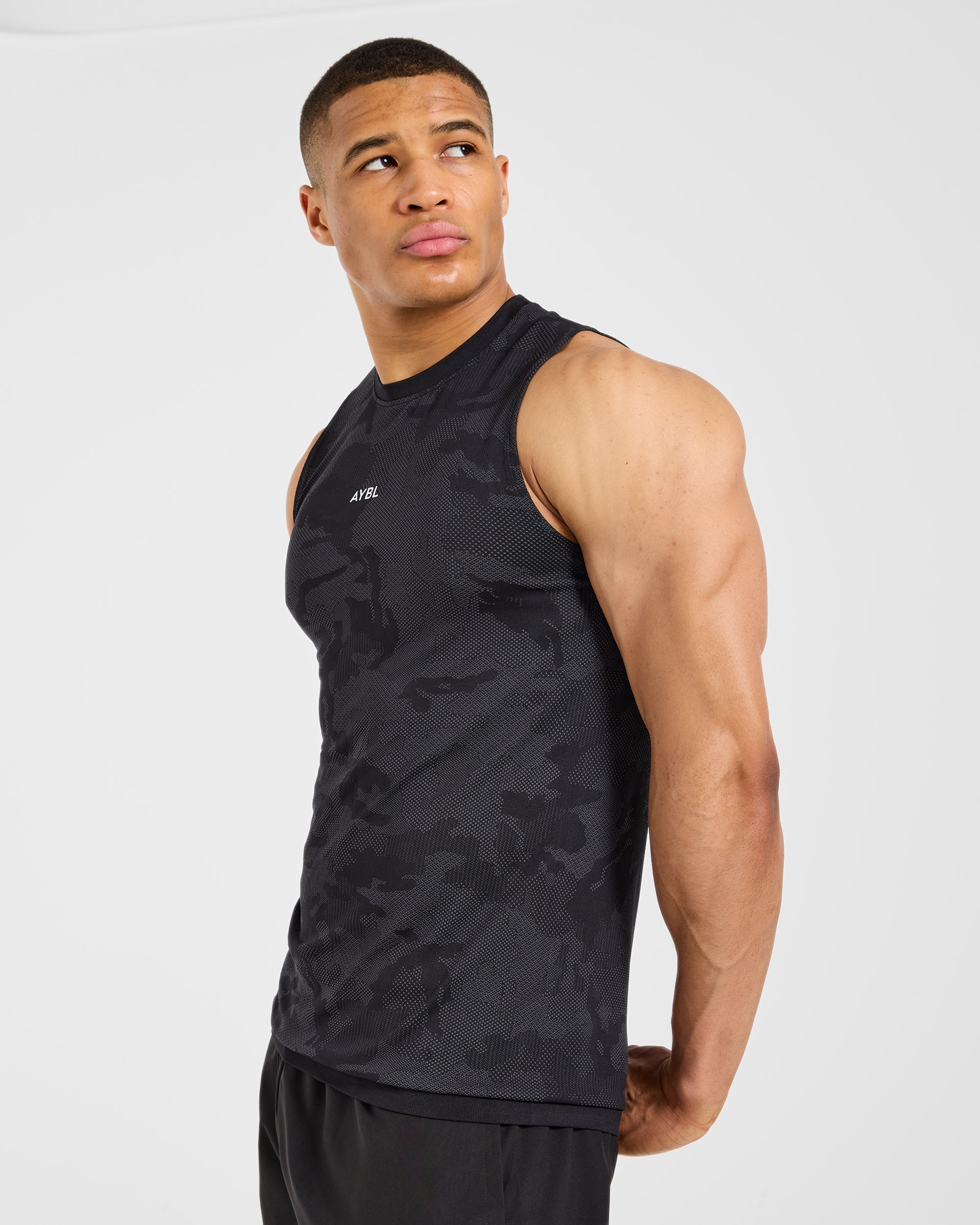 Camo Seamless Tank - Schwarz