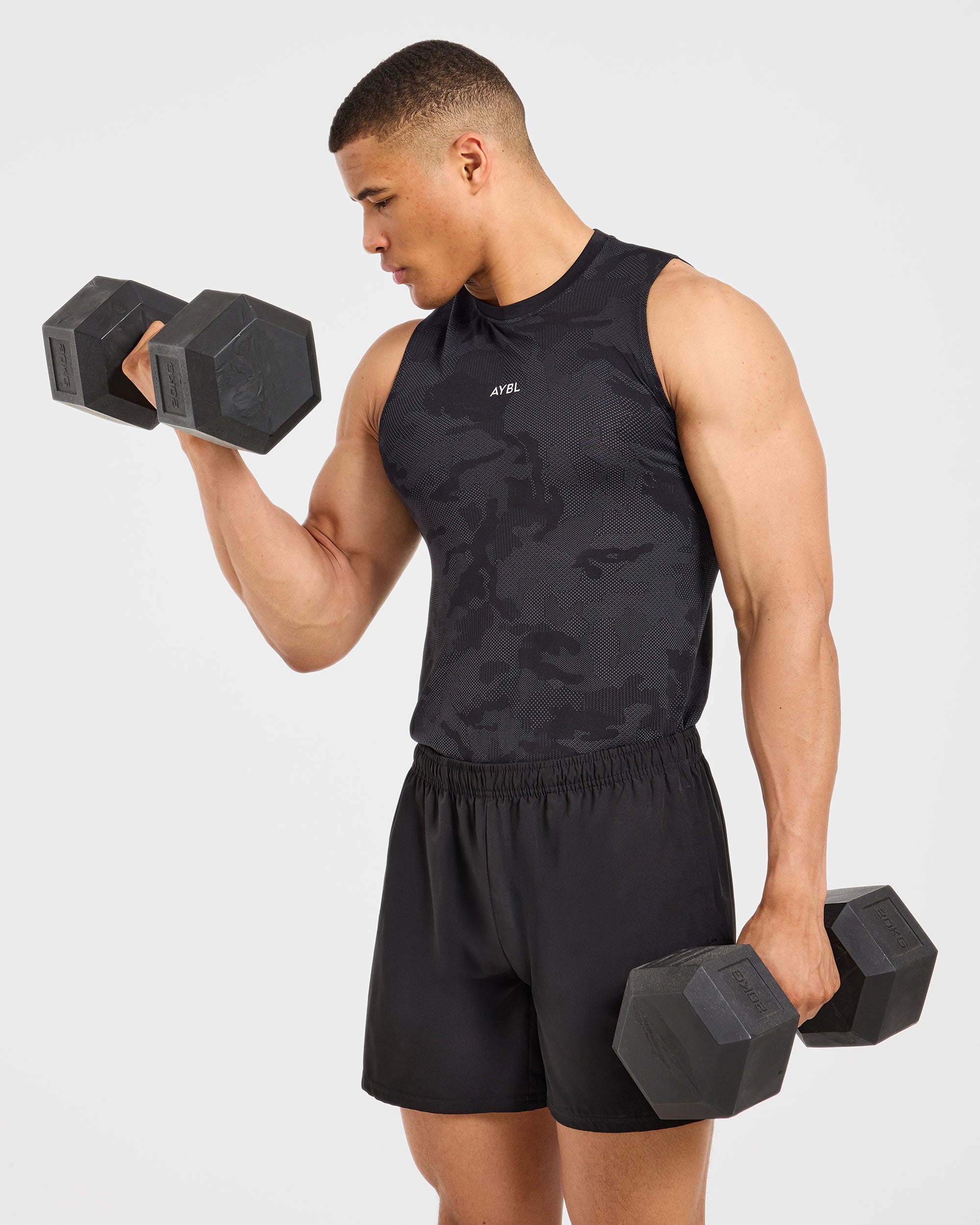 Camo Seamless Tank - Schwarz