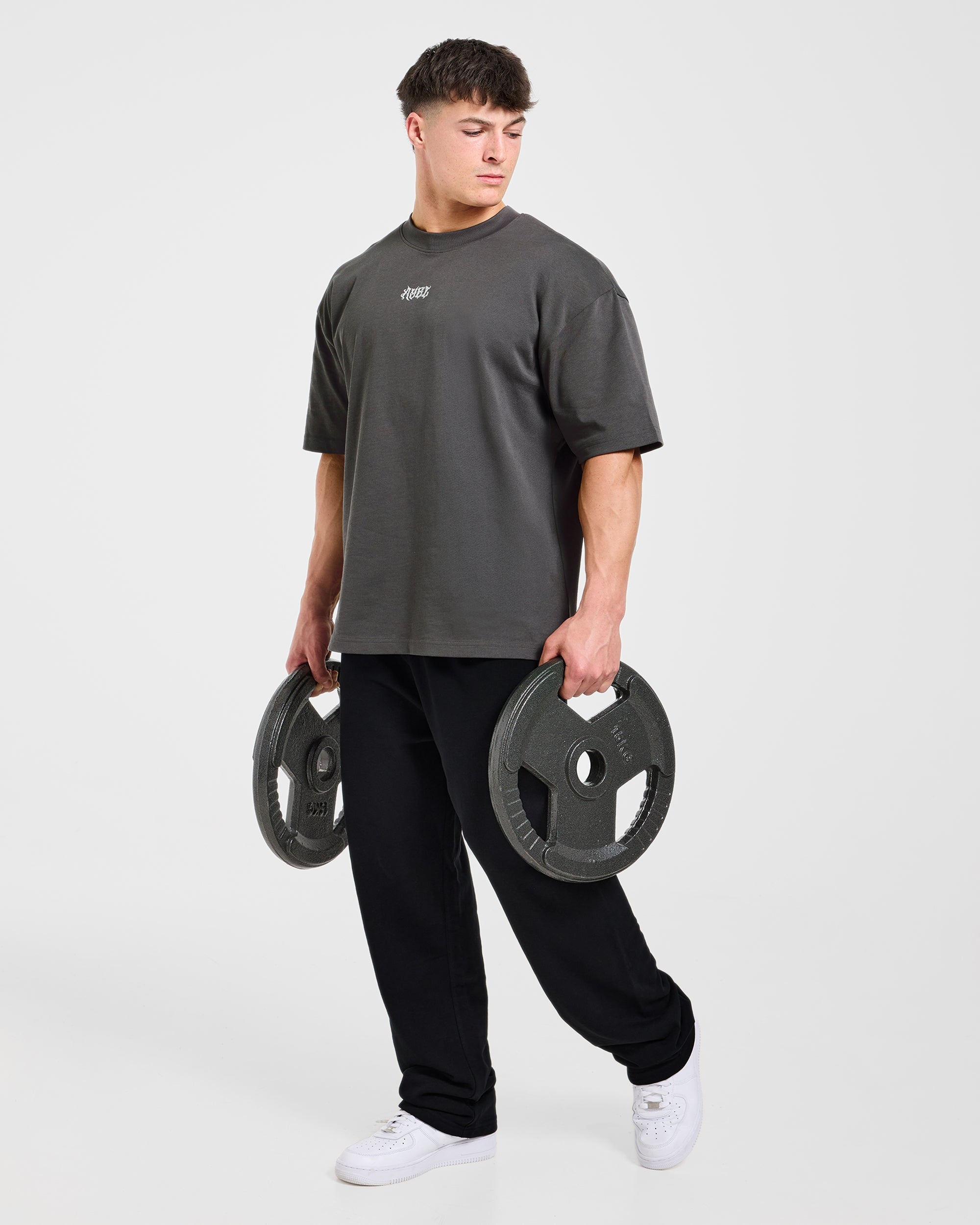 Lift Forge Oversized T Shirt - Charcoal/Rot