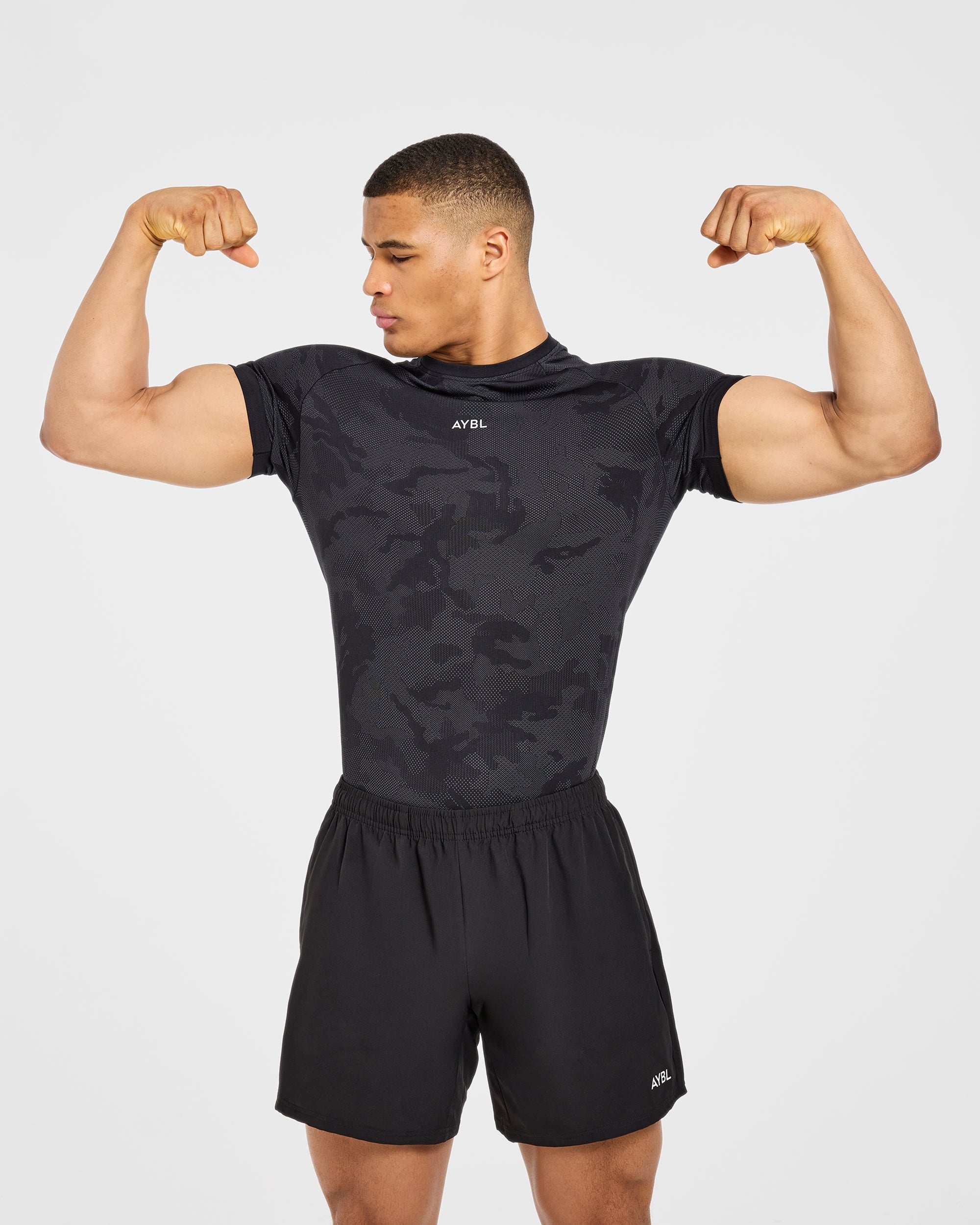 Camo Seamless T Shirt - Schwarz