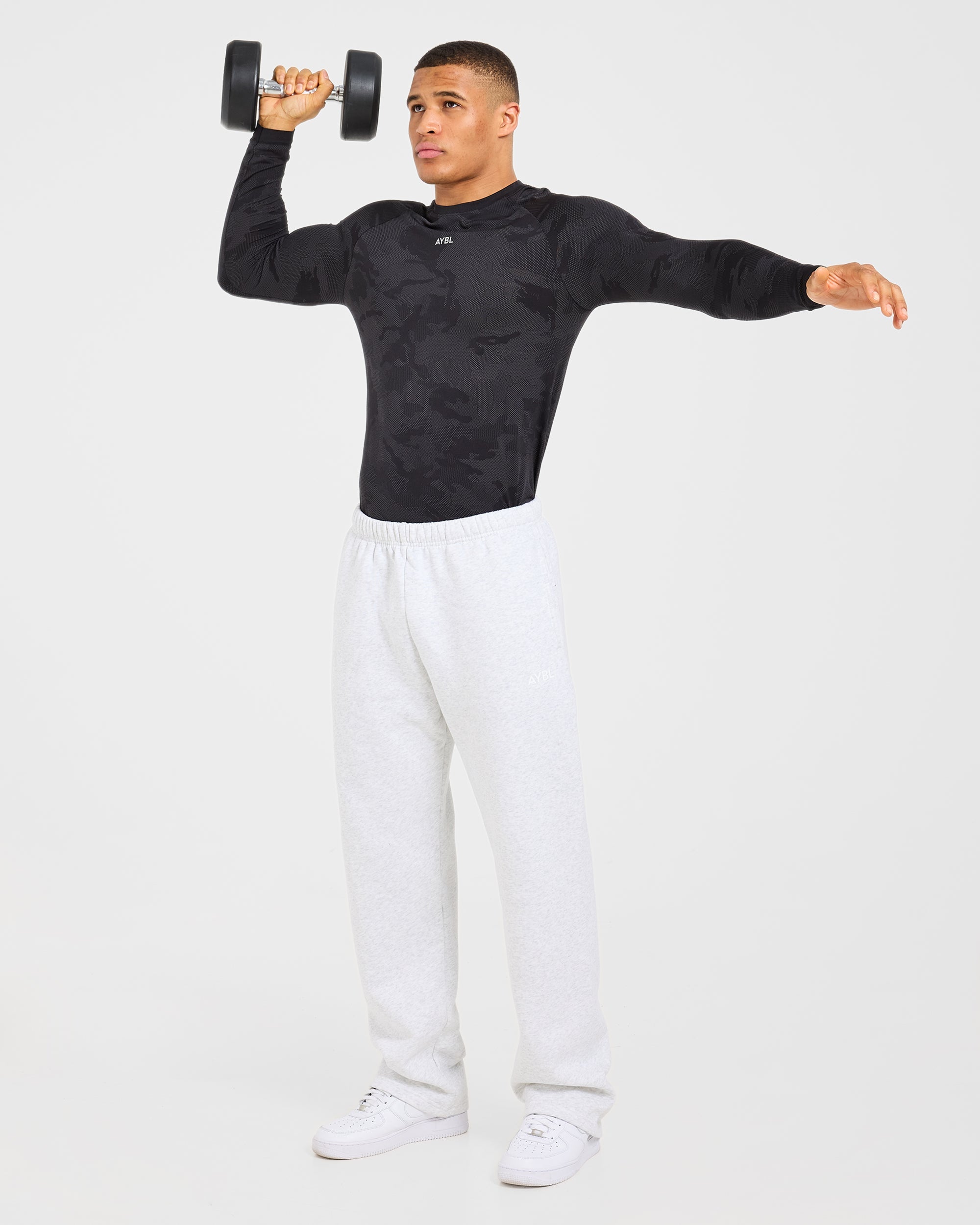 Camo Seamless Long Sleeve T Shirt - Schwarz