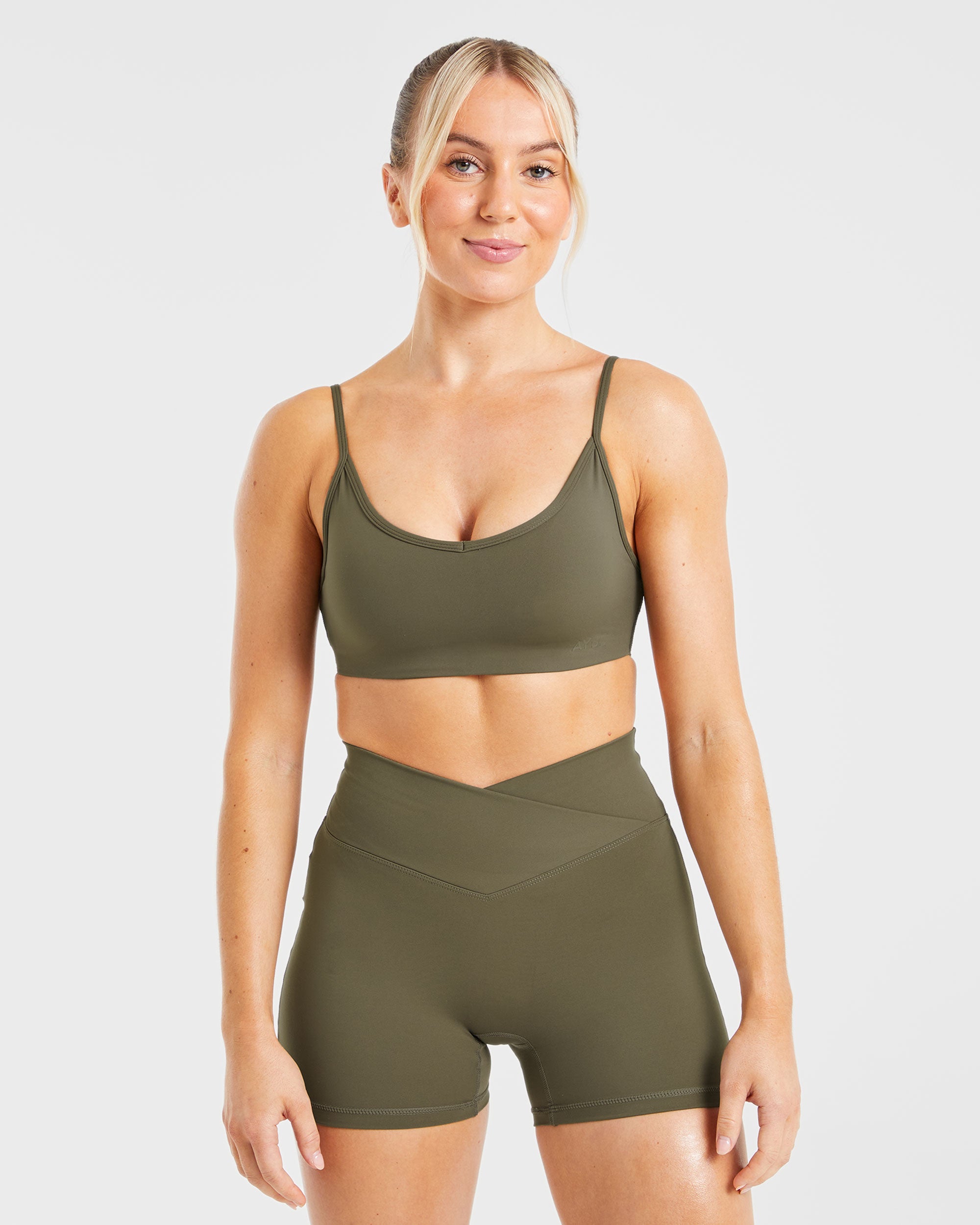 Sculpt Wrap Sports Bra - Deep Khaki