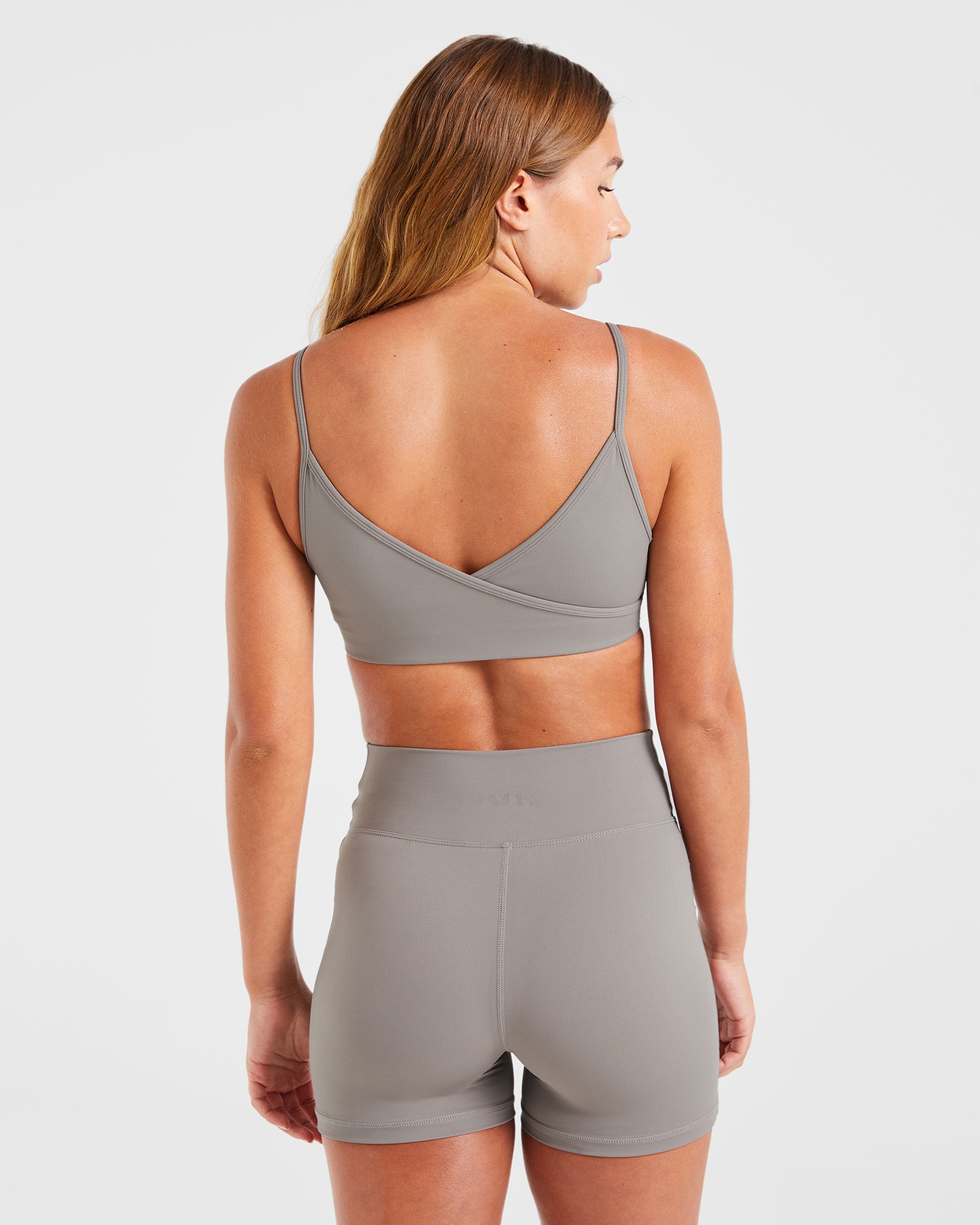 Sculpt Wrap Sports Bra - Smoke Grau