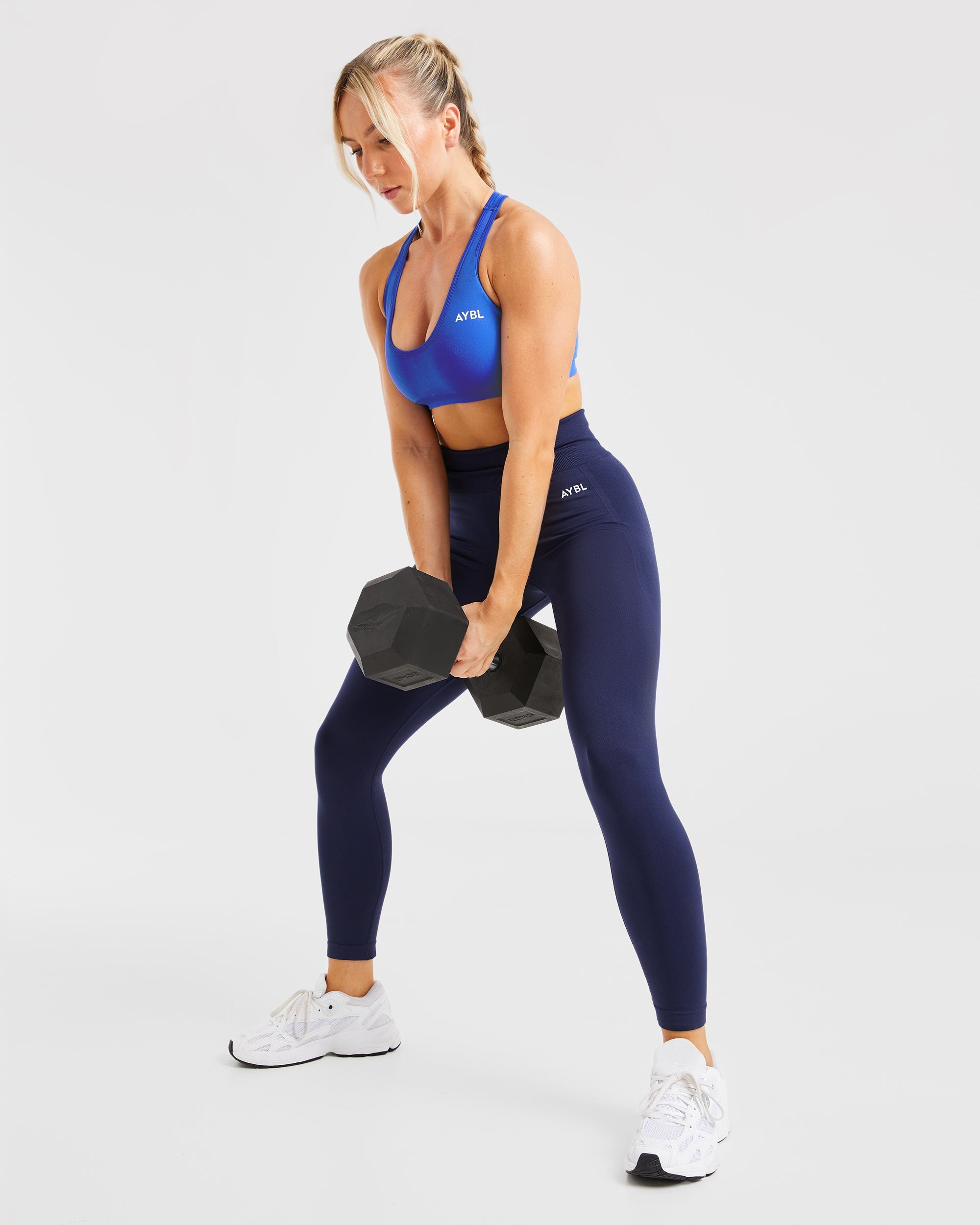 Essential Seamless Racer Back Sports Bra - Cobalt Blau