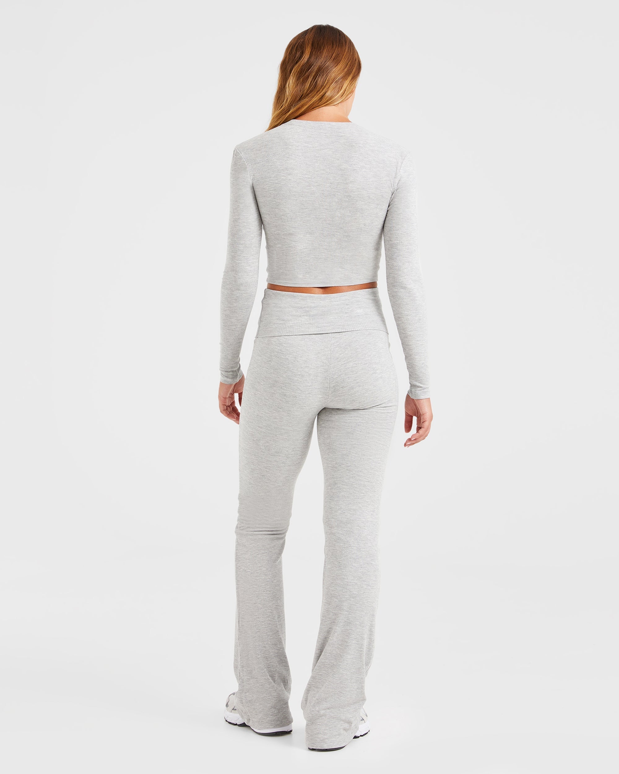 Lounge Ribbed Long Sleeve - Grau Marl