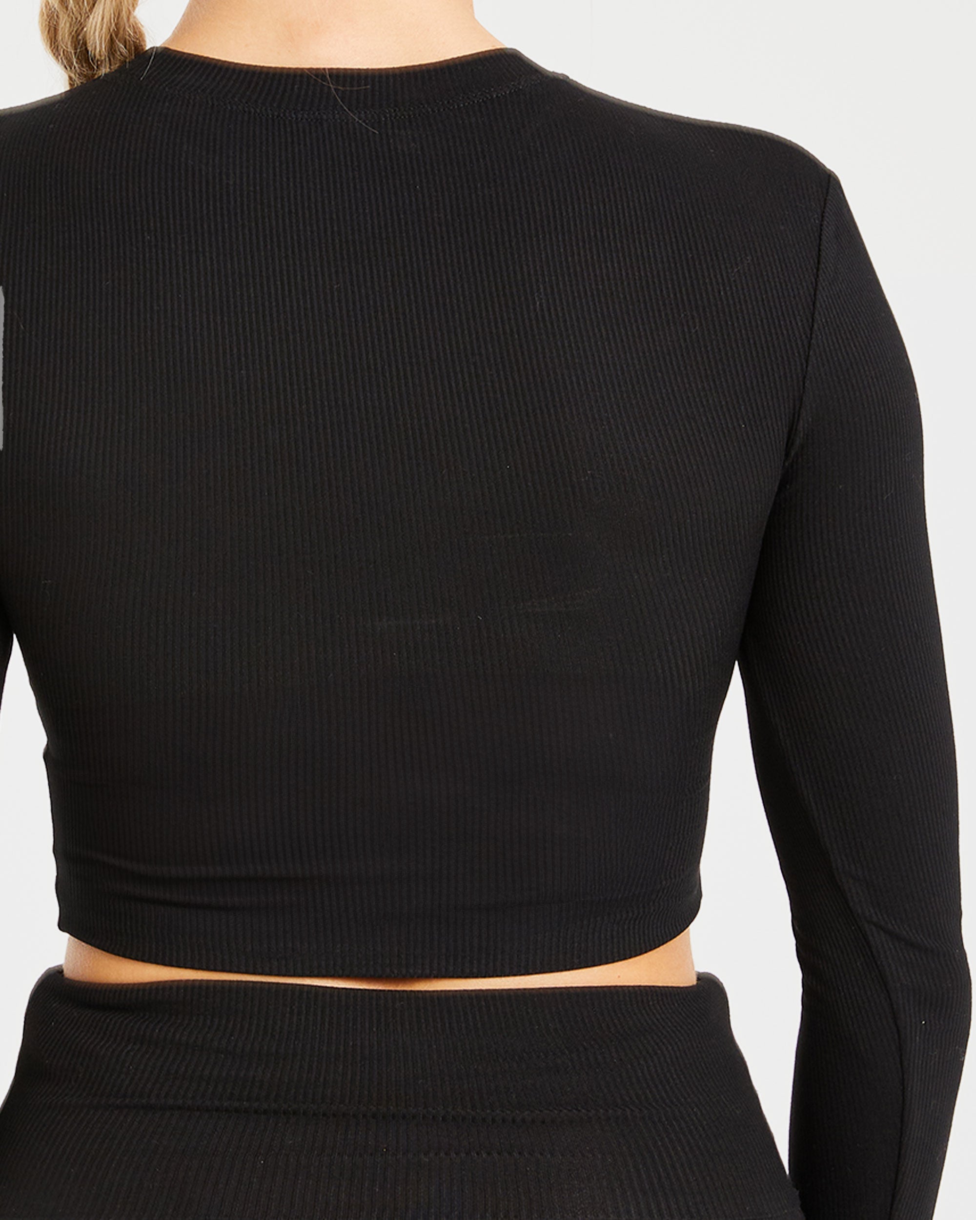 Lounge Ribbed Long Sleeve - Schwarz