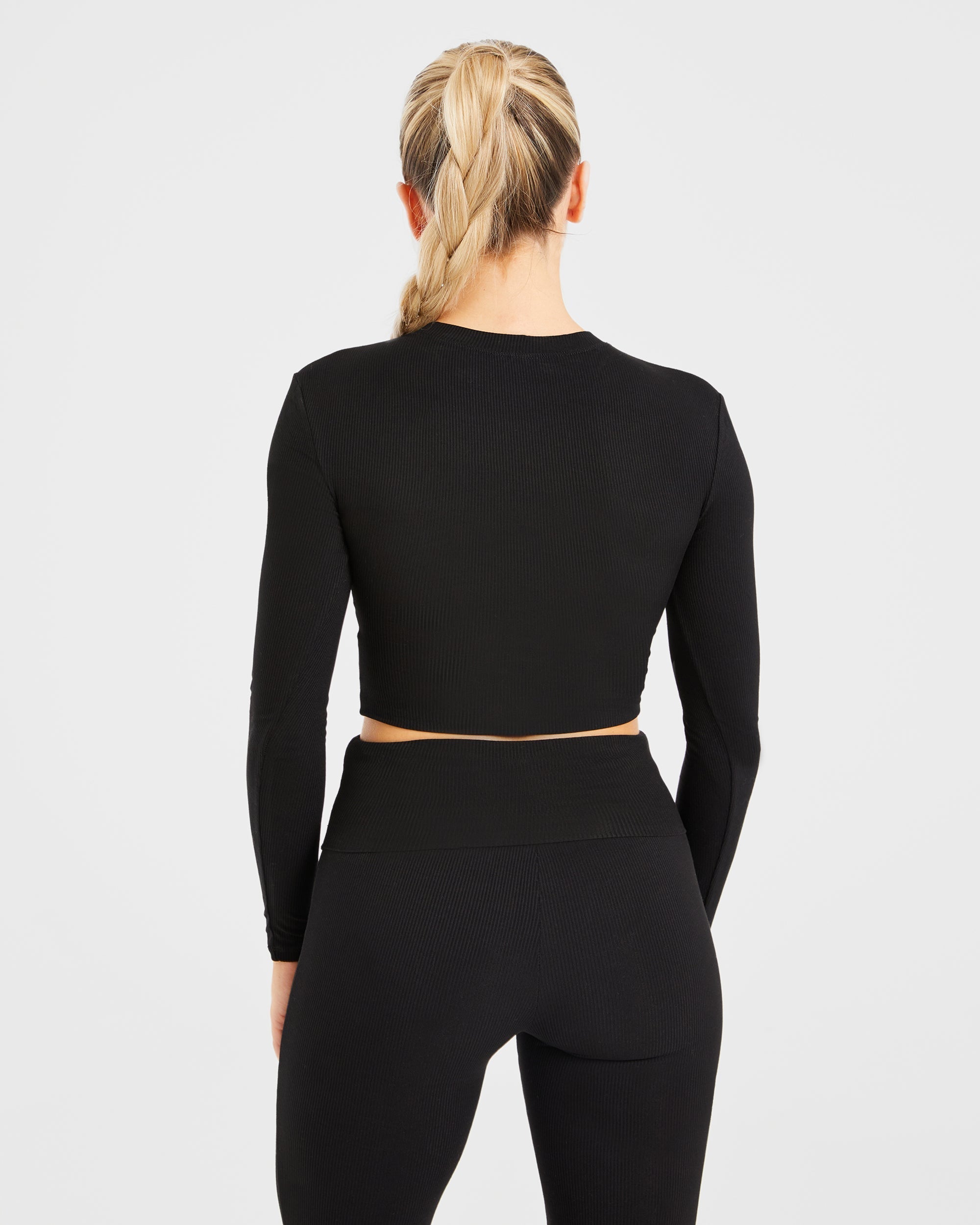 Lounge Ribbed Long Sleeve - Schwarz