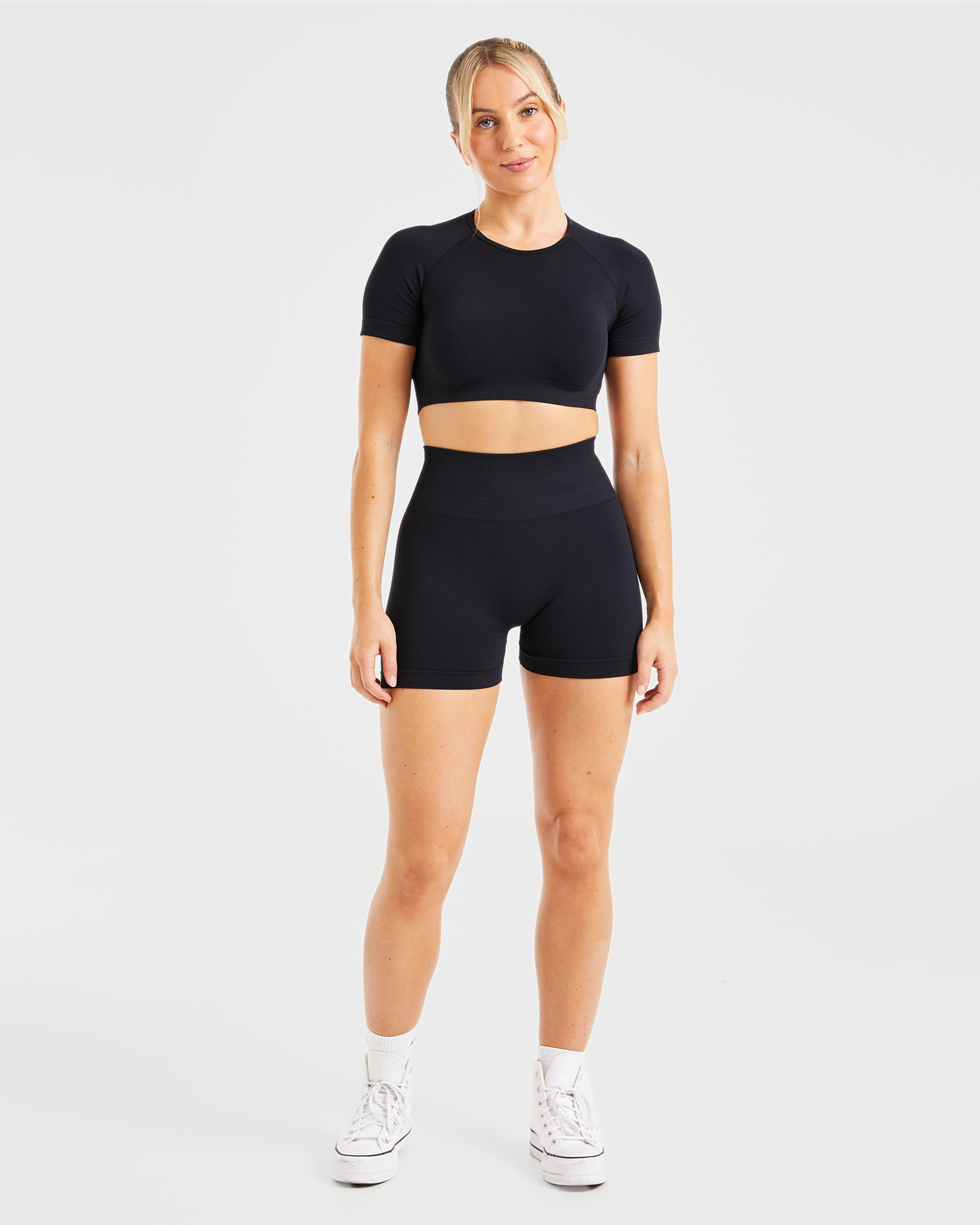 Power Seamless Shorts - Schwarz