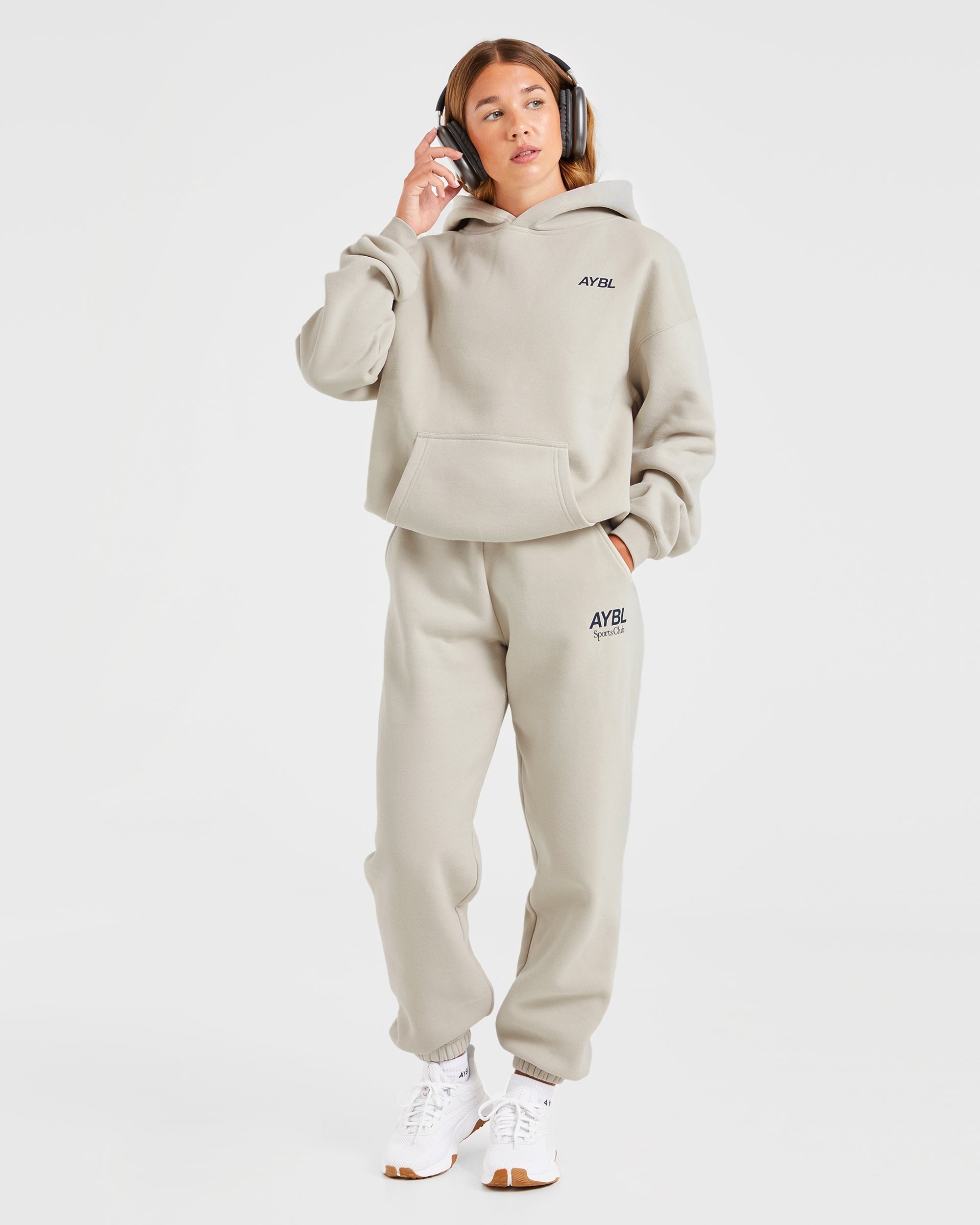 AYBL Sports Club Oversized Hoodie - Sand/Navy