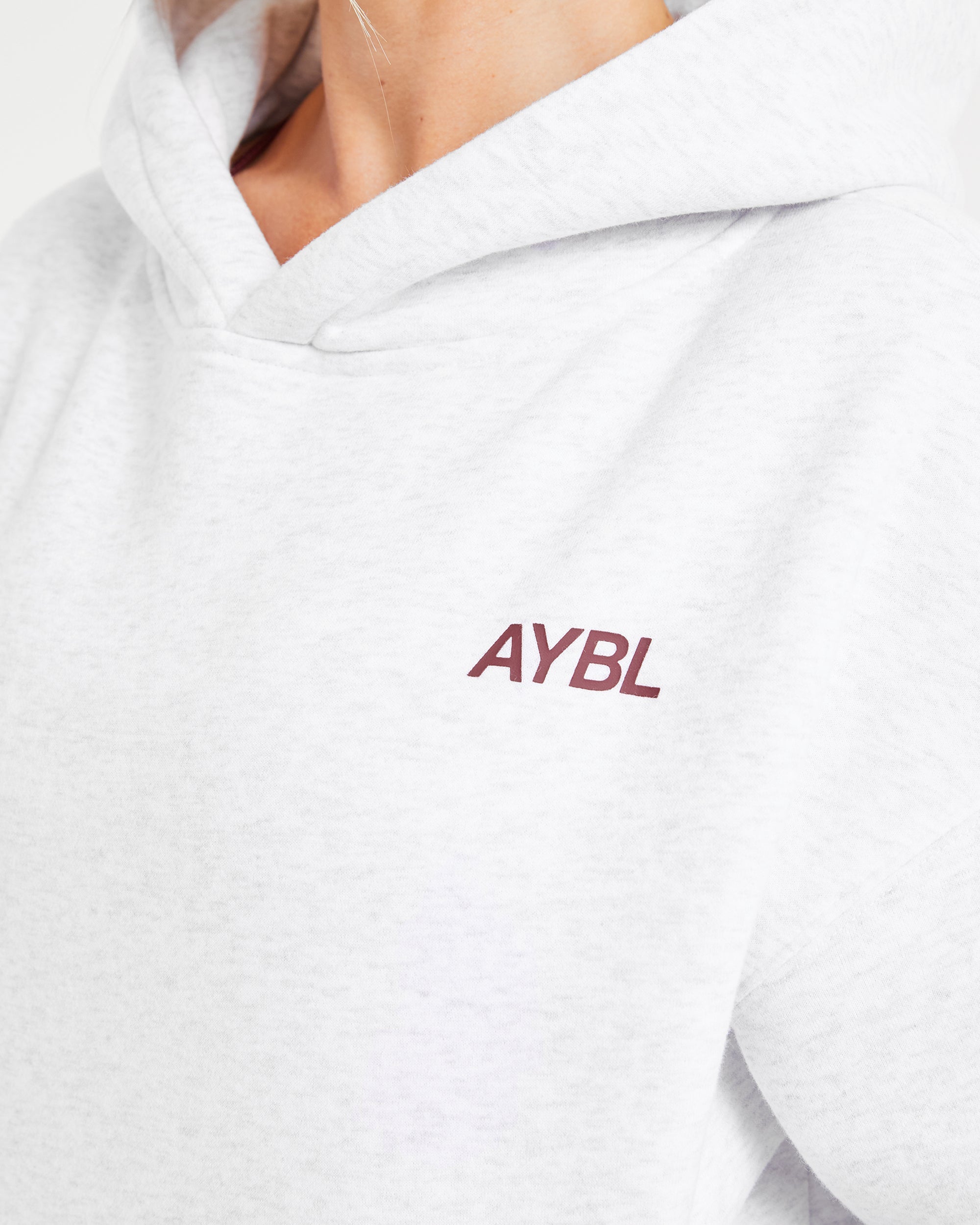 AYBL Sports Club Oversized Hoodie - Grau Marl/Burgundy