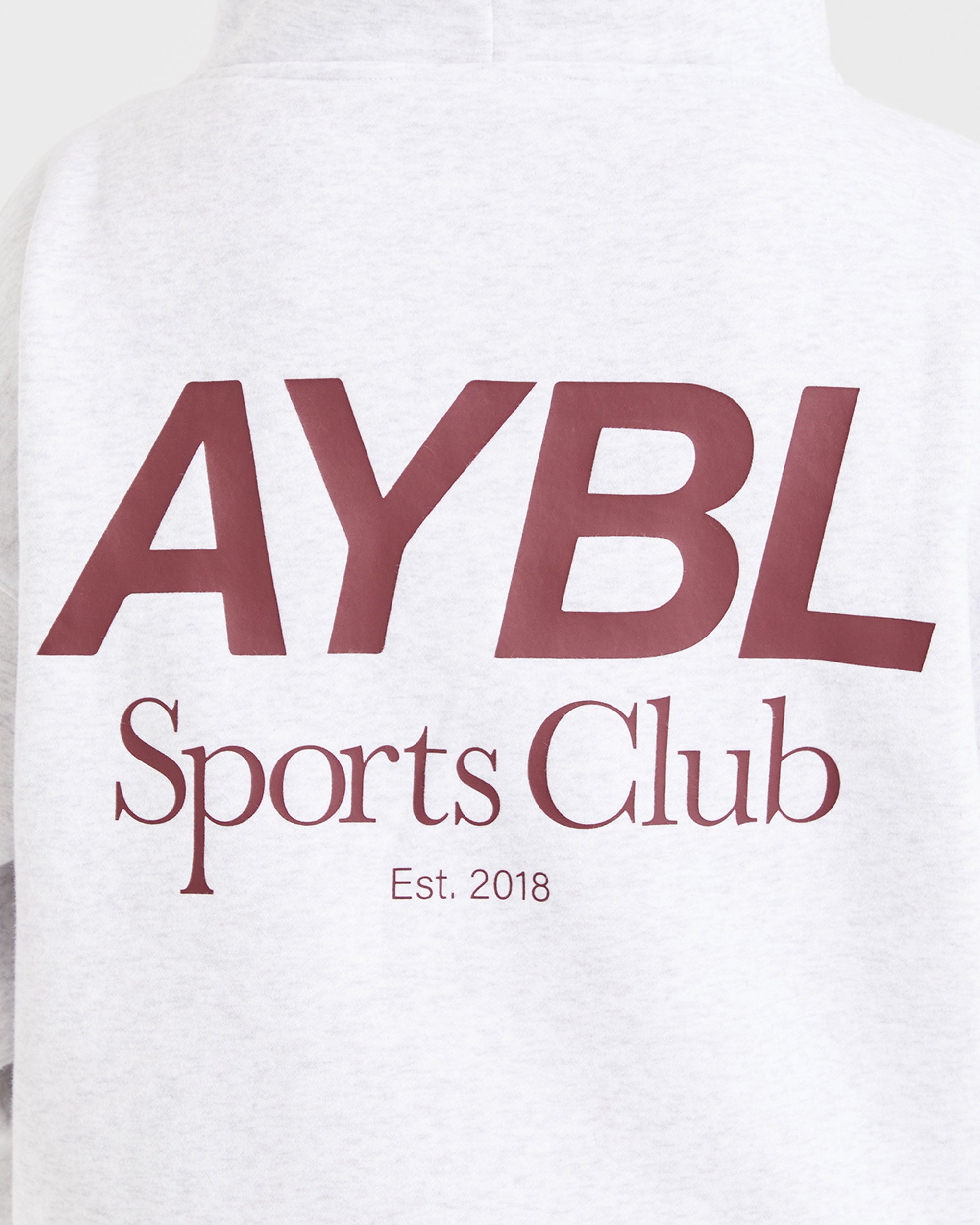 AYBL Sports Club Oversized Hoodie - Grau Marl/Burgundy