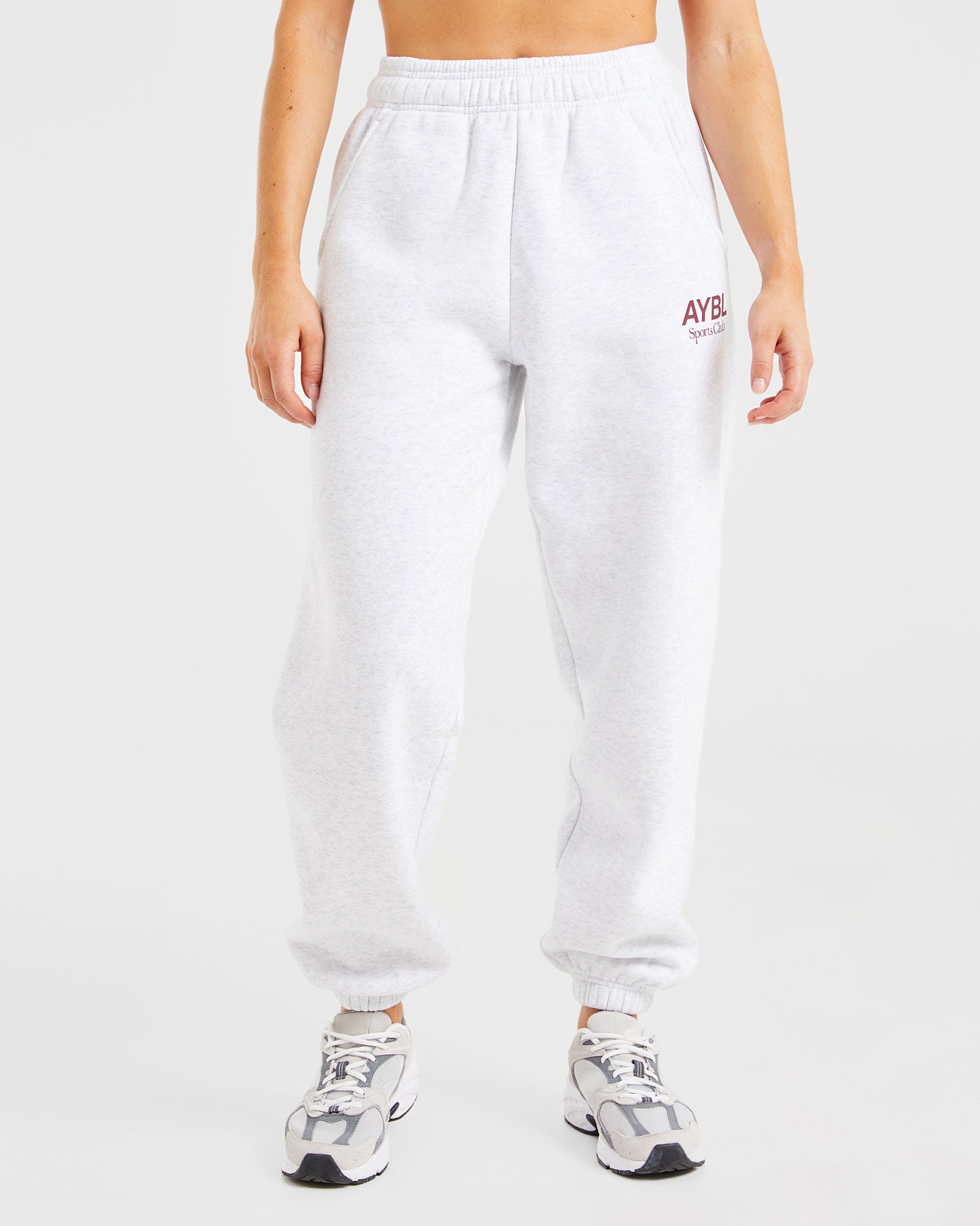 AYBL Sports Club Oversized Joggers - Grau Marl/Burgundy