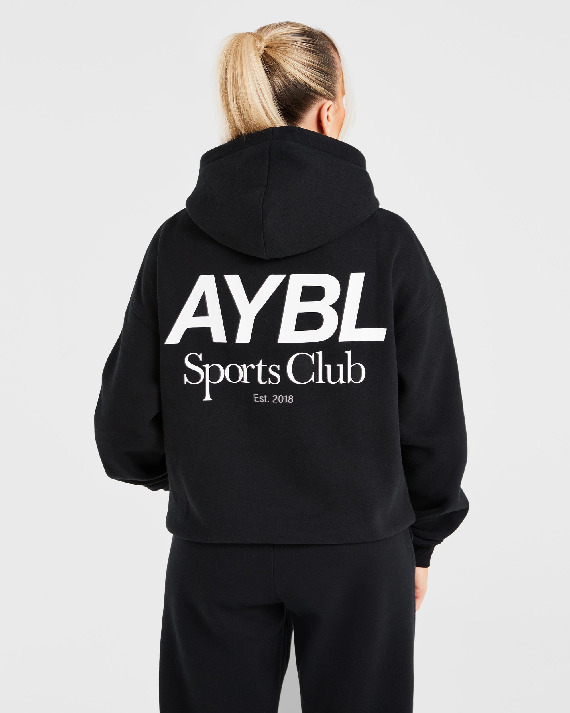 AYBL Sports Club Oversized Hoodie - Schwarz/Weiß