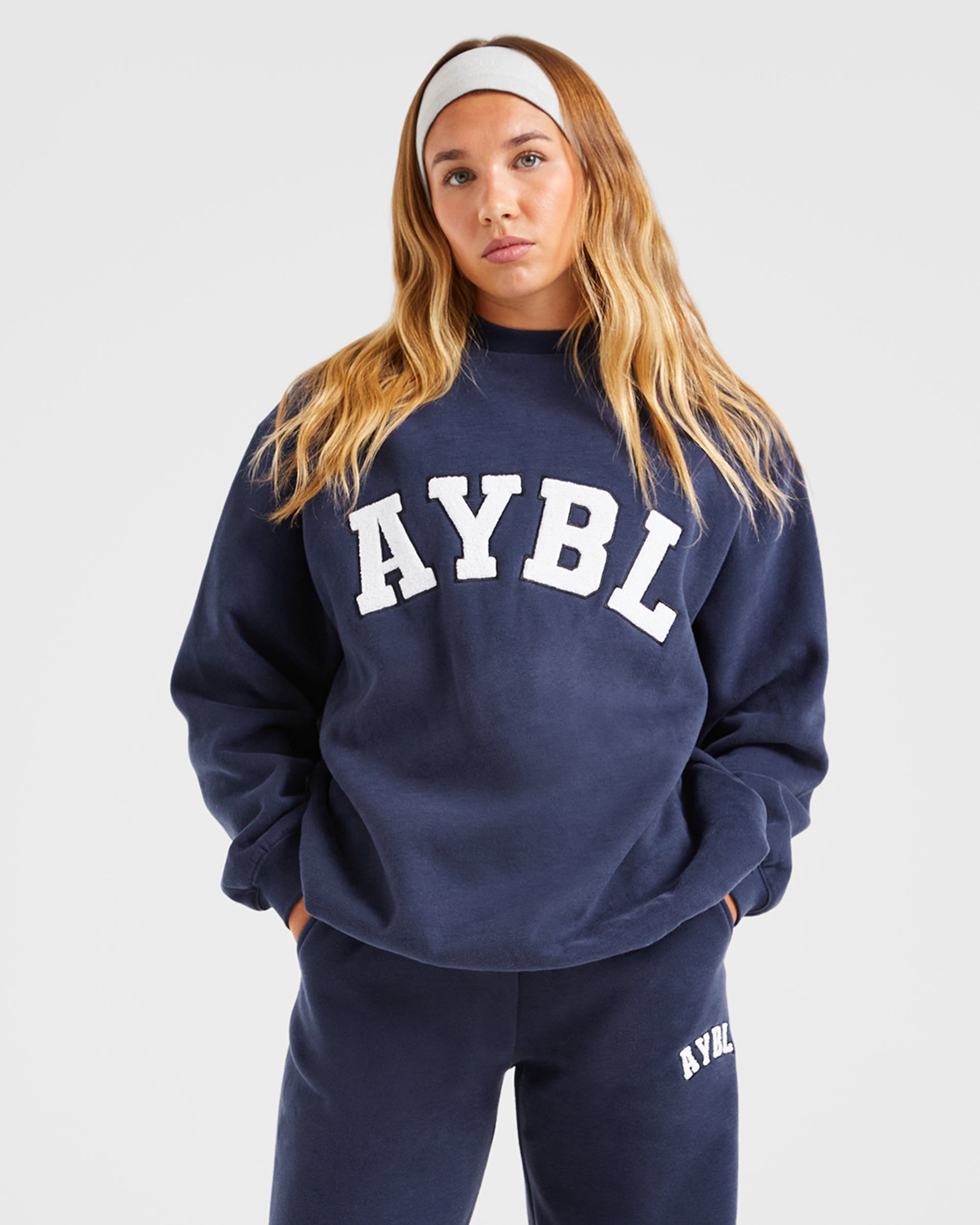 Varsity Oversized Sweatshirt - Navy