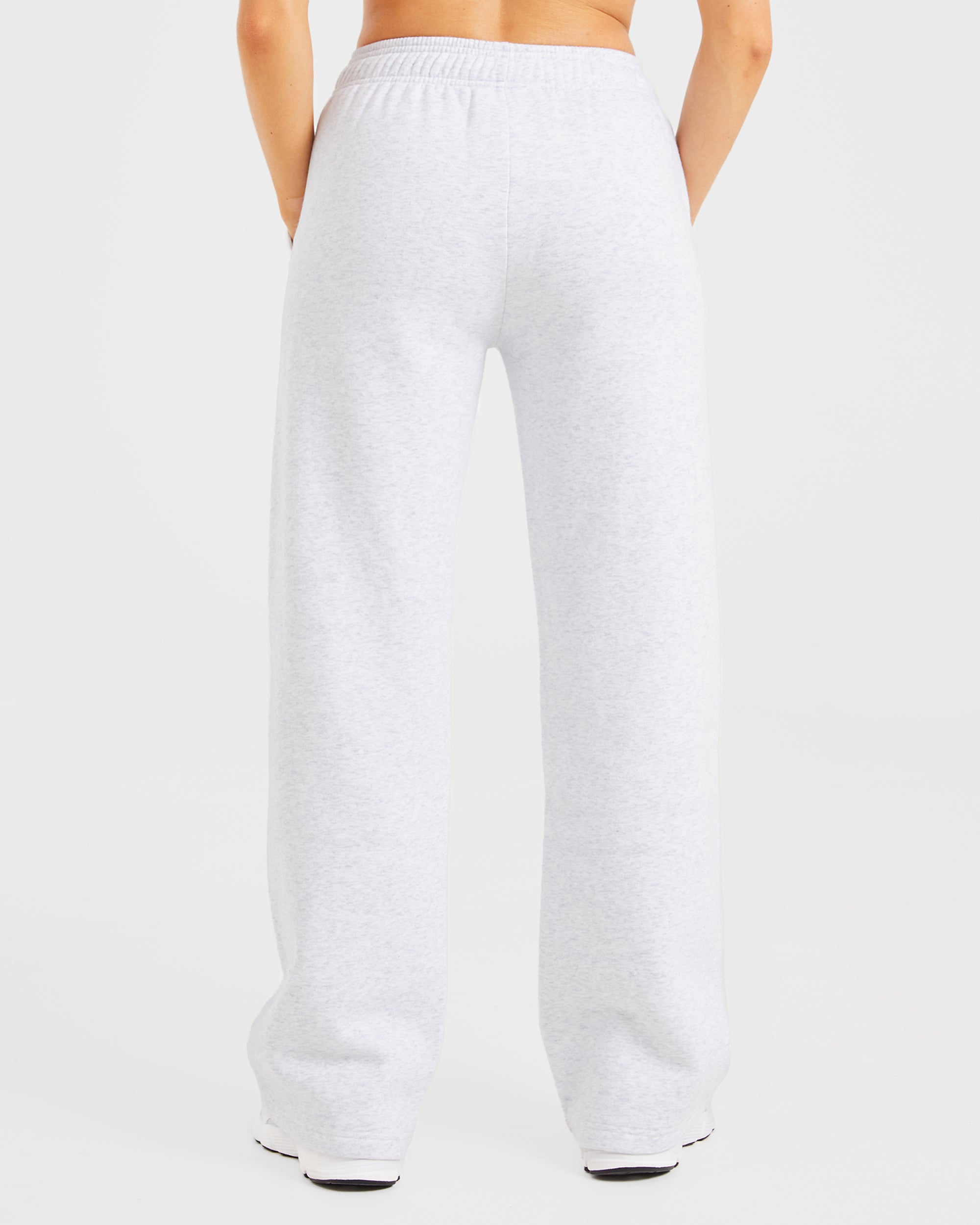 Varsity Oversized Straight Leg Joggers - Heather Grau