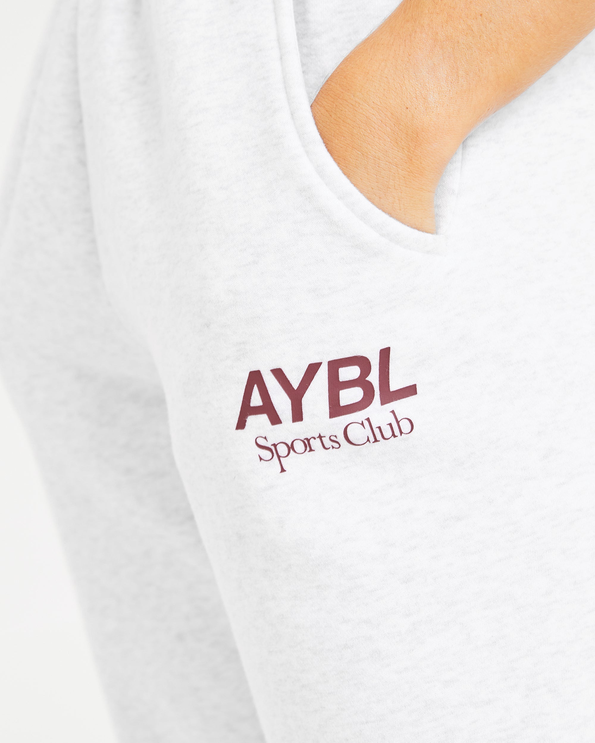 AYBL Sports Club Oversized Joggers - Grau Marl/Burgundy