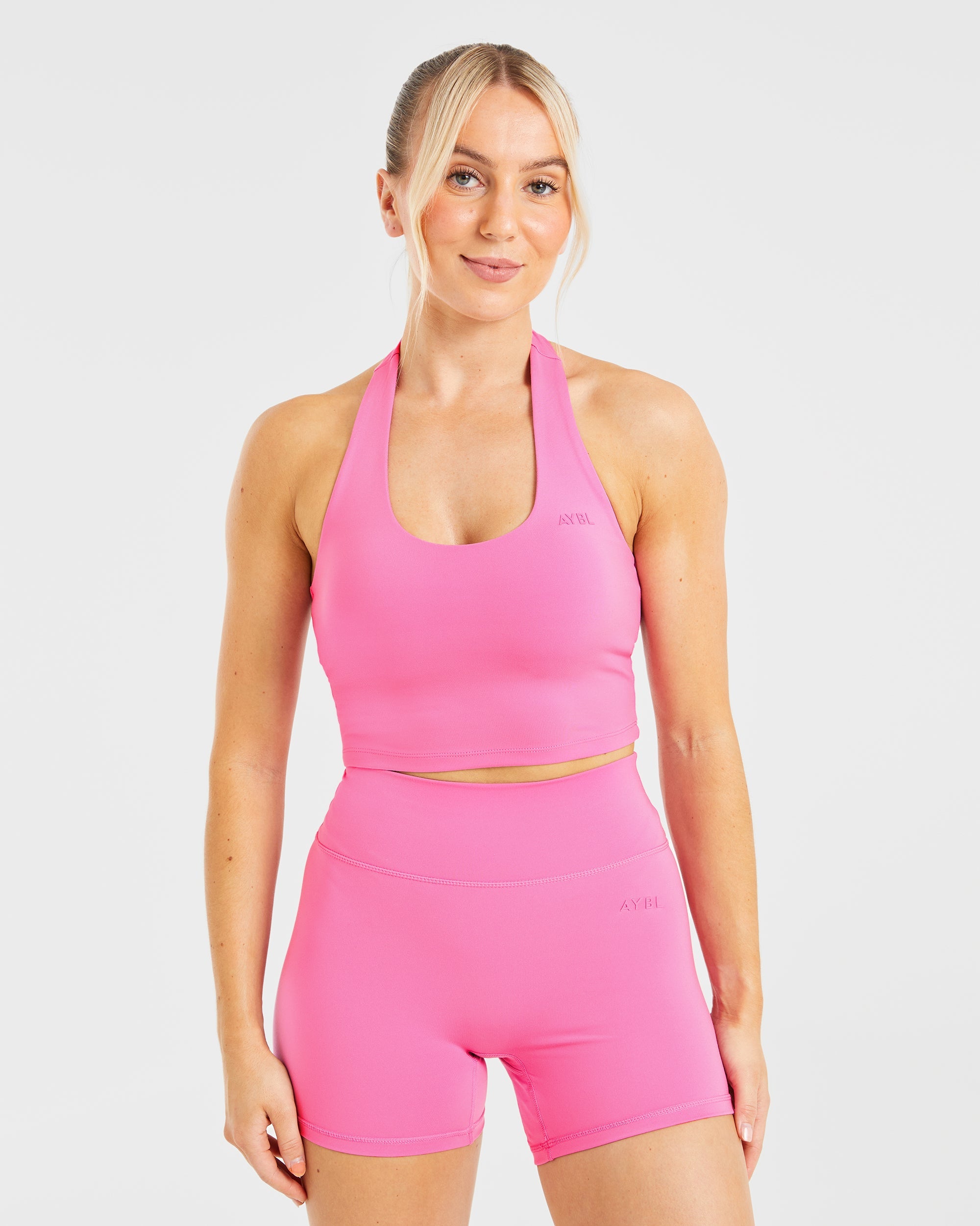 Staple Halterneck Crop Top - Summer Rosa