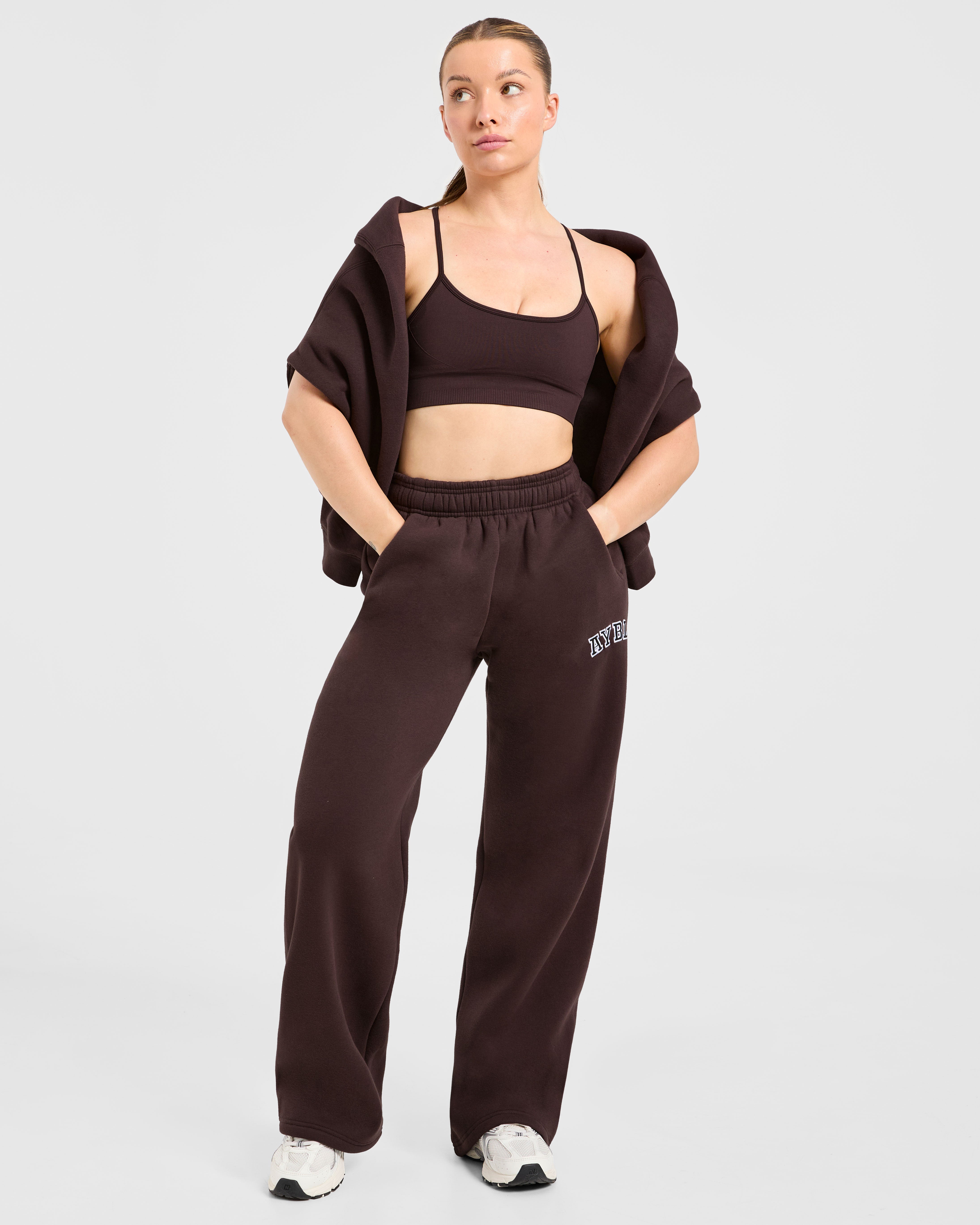Varsity 2.0 Oversized Straight Leg Joggers - Cocoa Braun