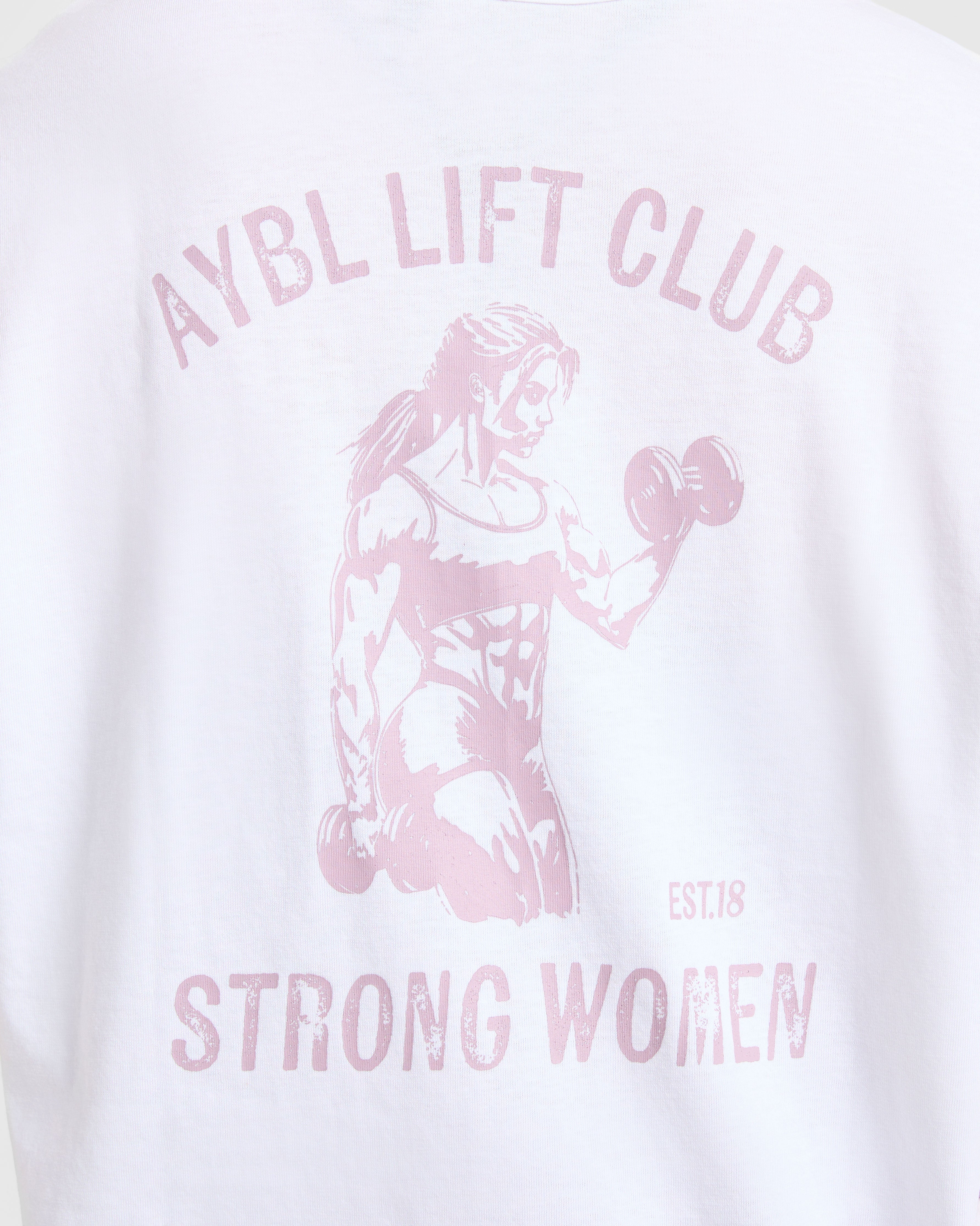 Strong Women Graphic Oversized T Shirt - Weiß/Lila