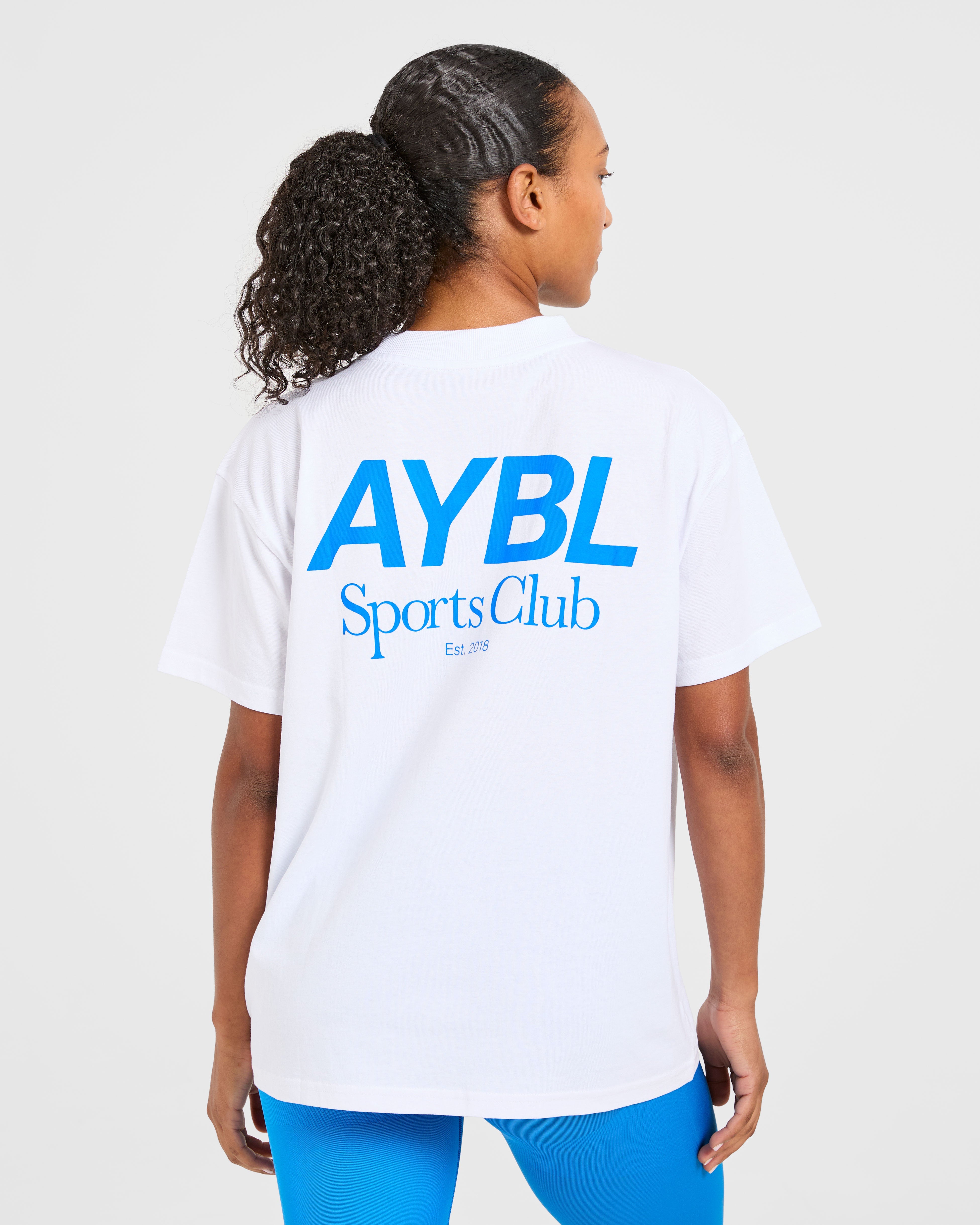 AYBL Sports Club Oversized T Shirt - Weiß/Cobalt