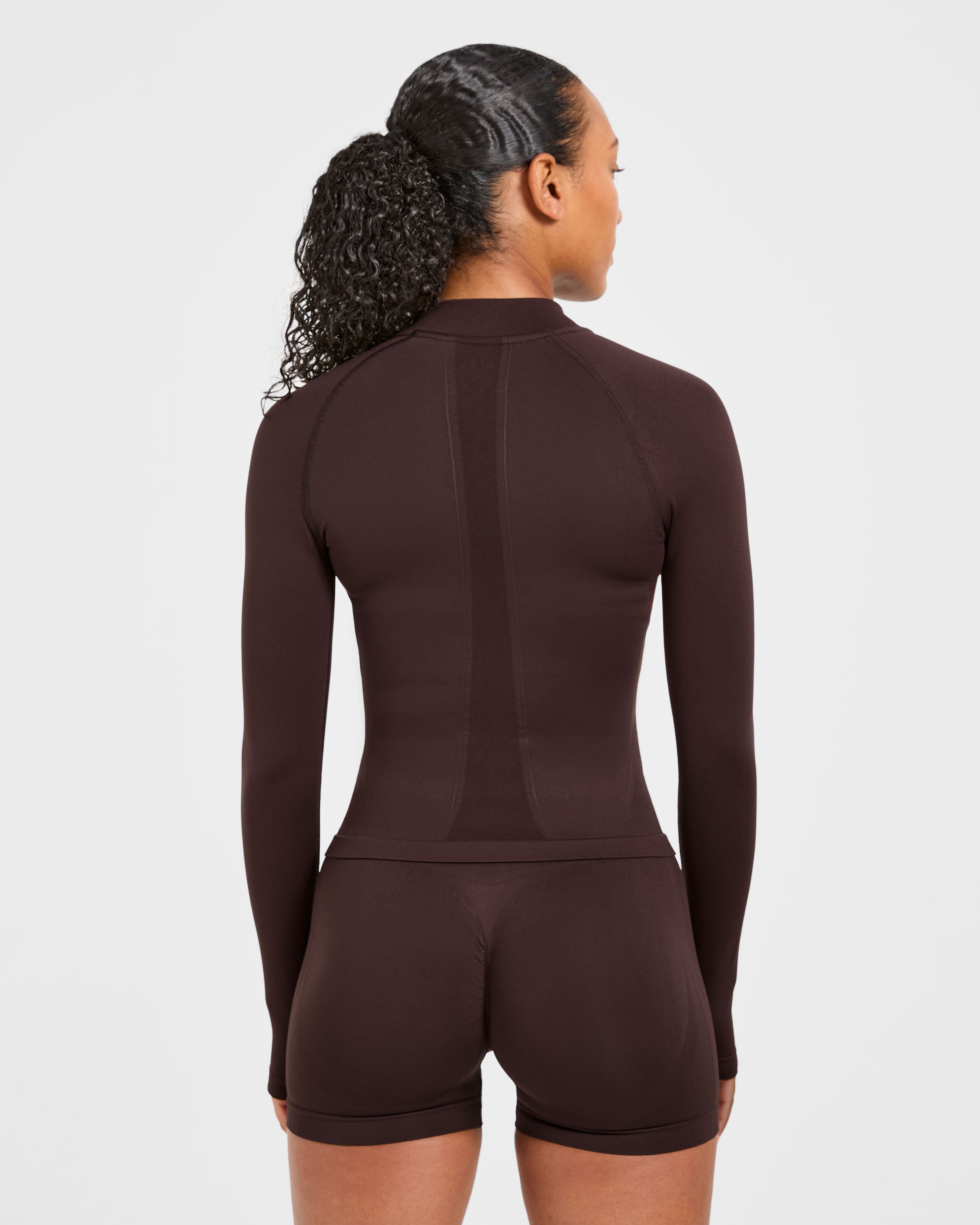 Empower Seamless Full Zip Jacket - Cocoa Braun