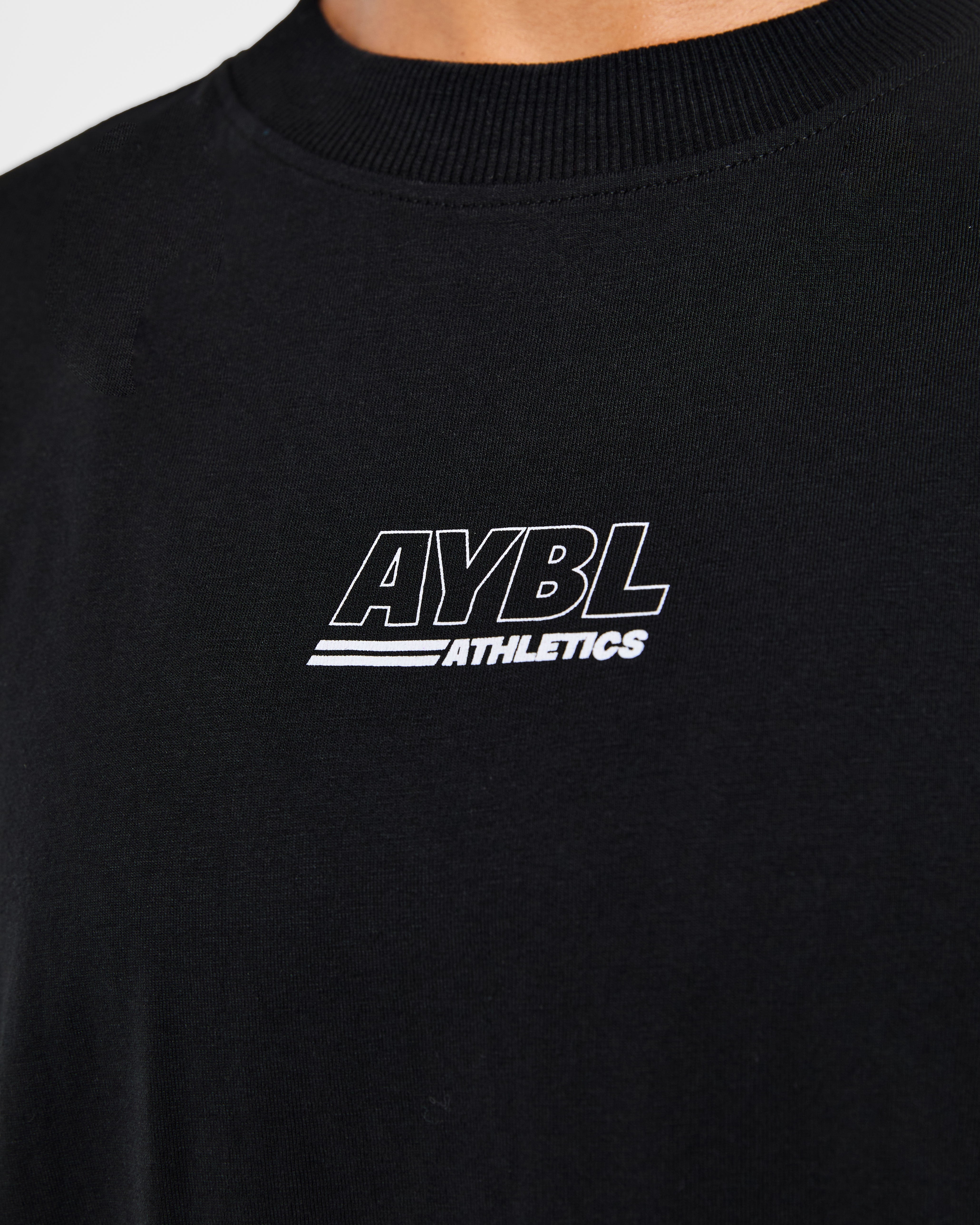 Athletics Track Oversized T Shirt - Schwarz/Weiß