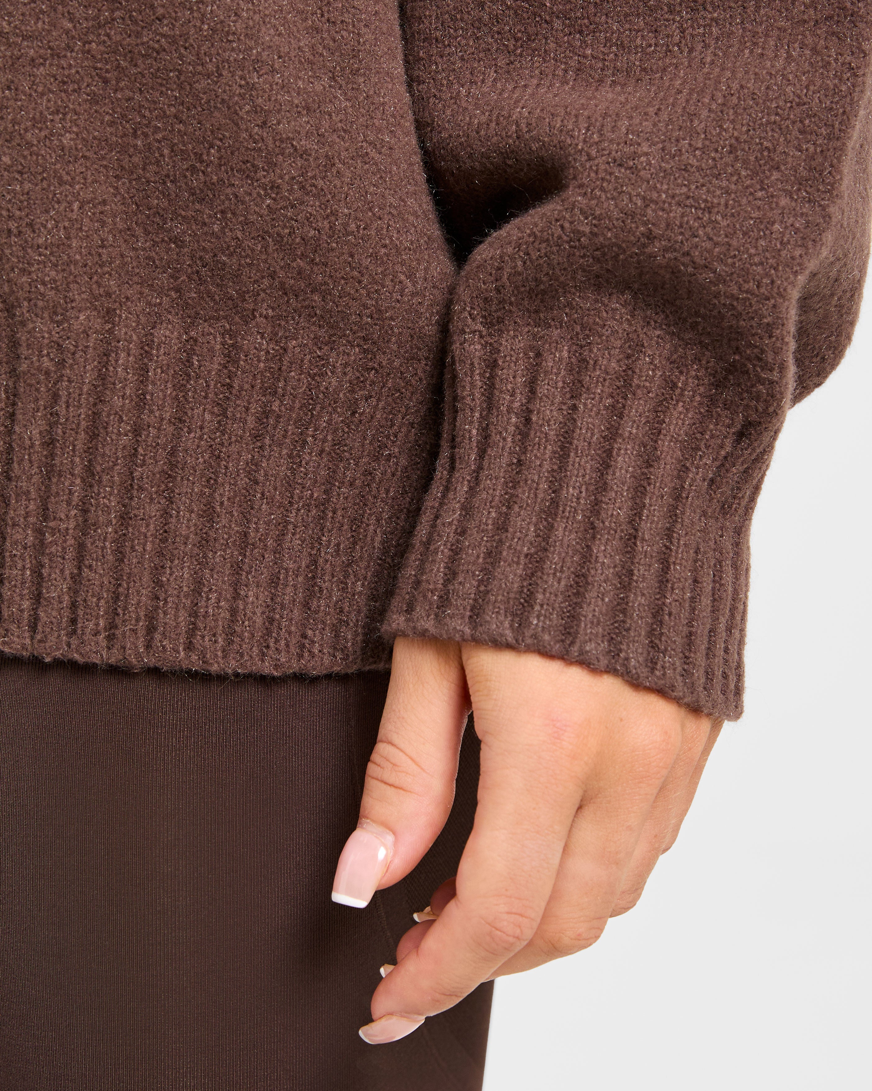 Varsity Oversized Knitted Sweater - Braun