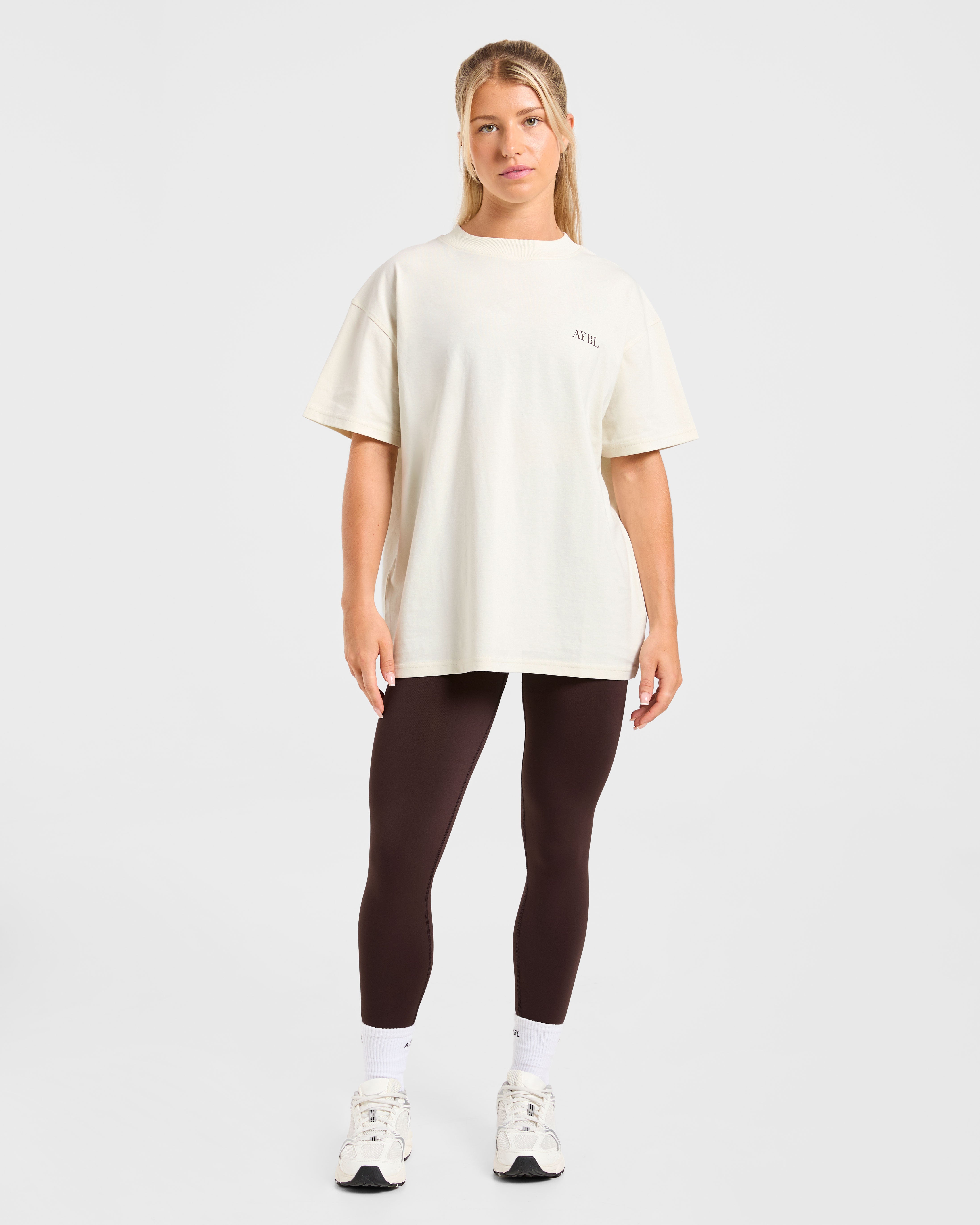 Body, Mind, You Oversized T Shirt - Beige/Braun