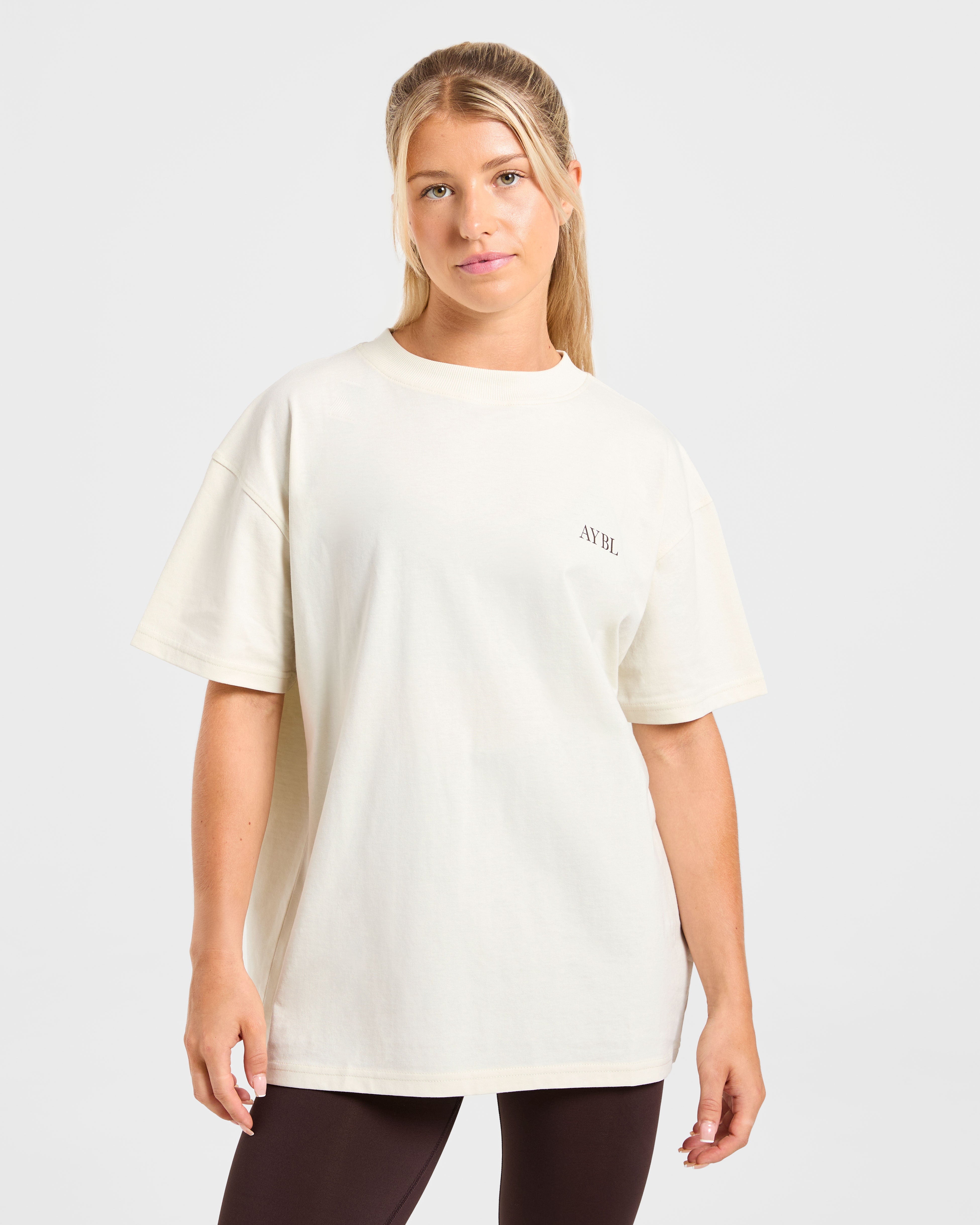 Body, Mind, You Oversized T Shirt - Beige/Braun