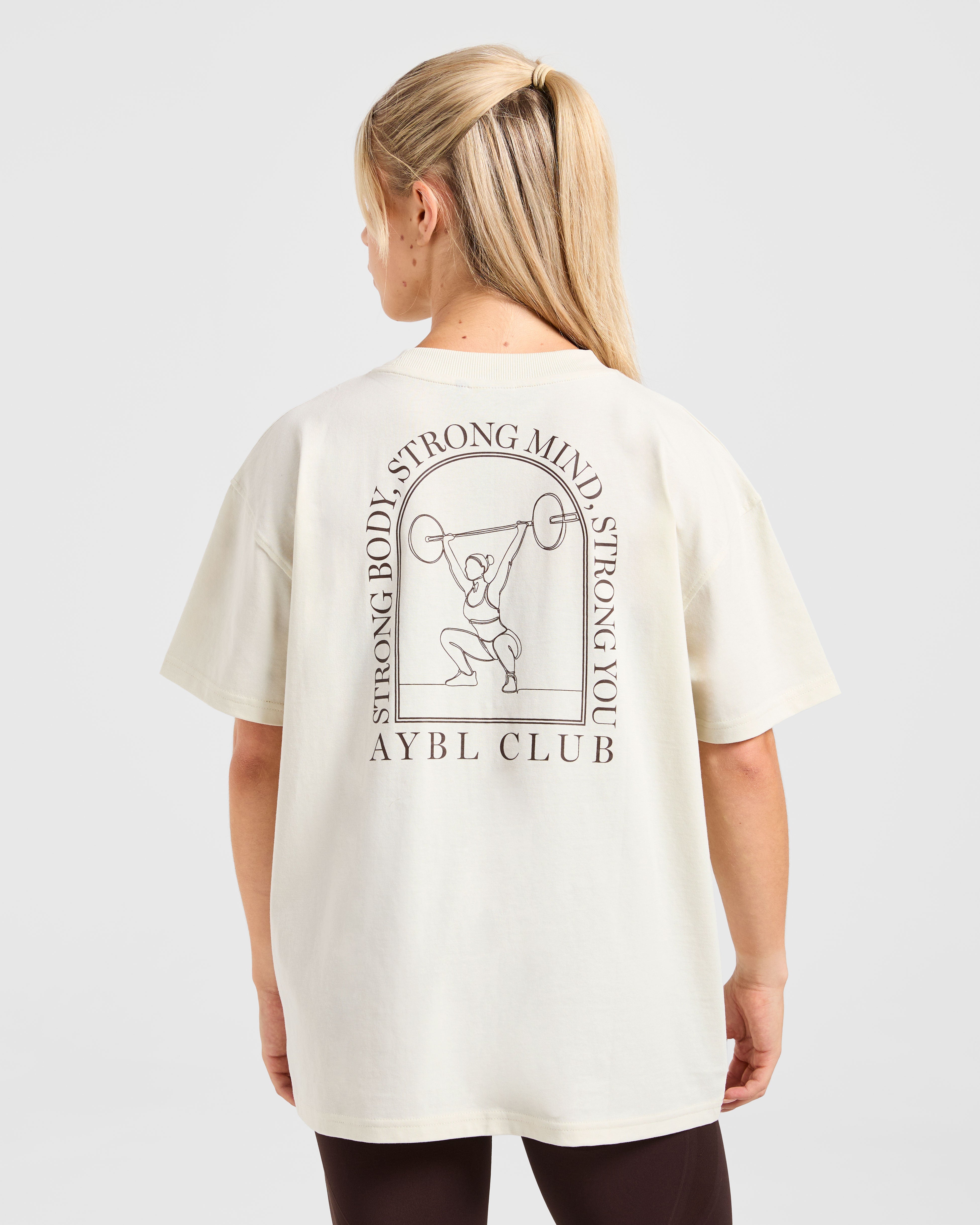 Body, Mind, You Oversized T Shirt - Beige/Braun