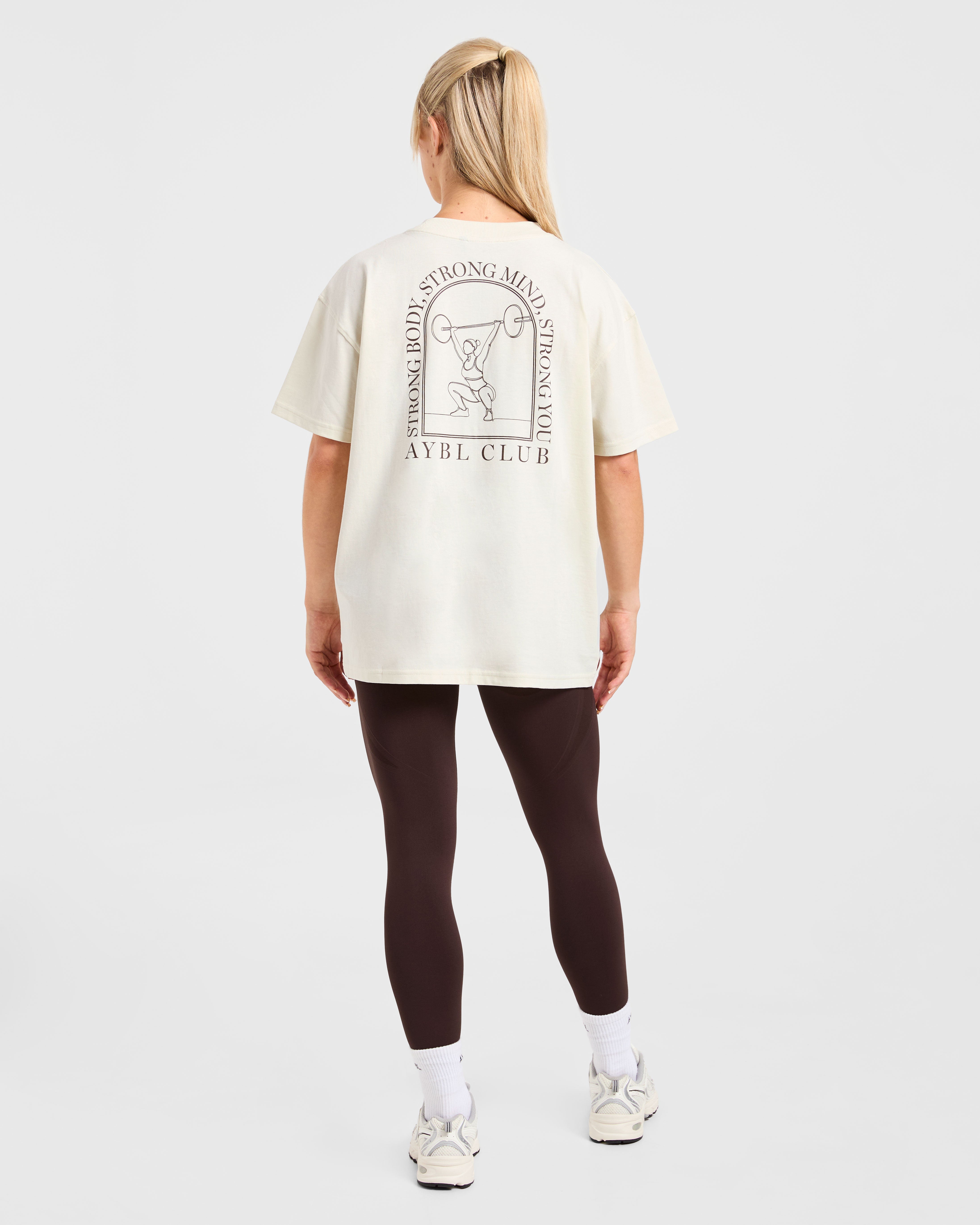 Body, Mind, You Oversized T Shirt - Beige/Braun