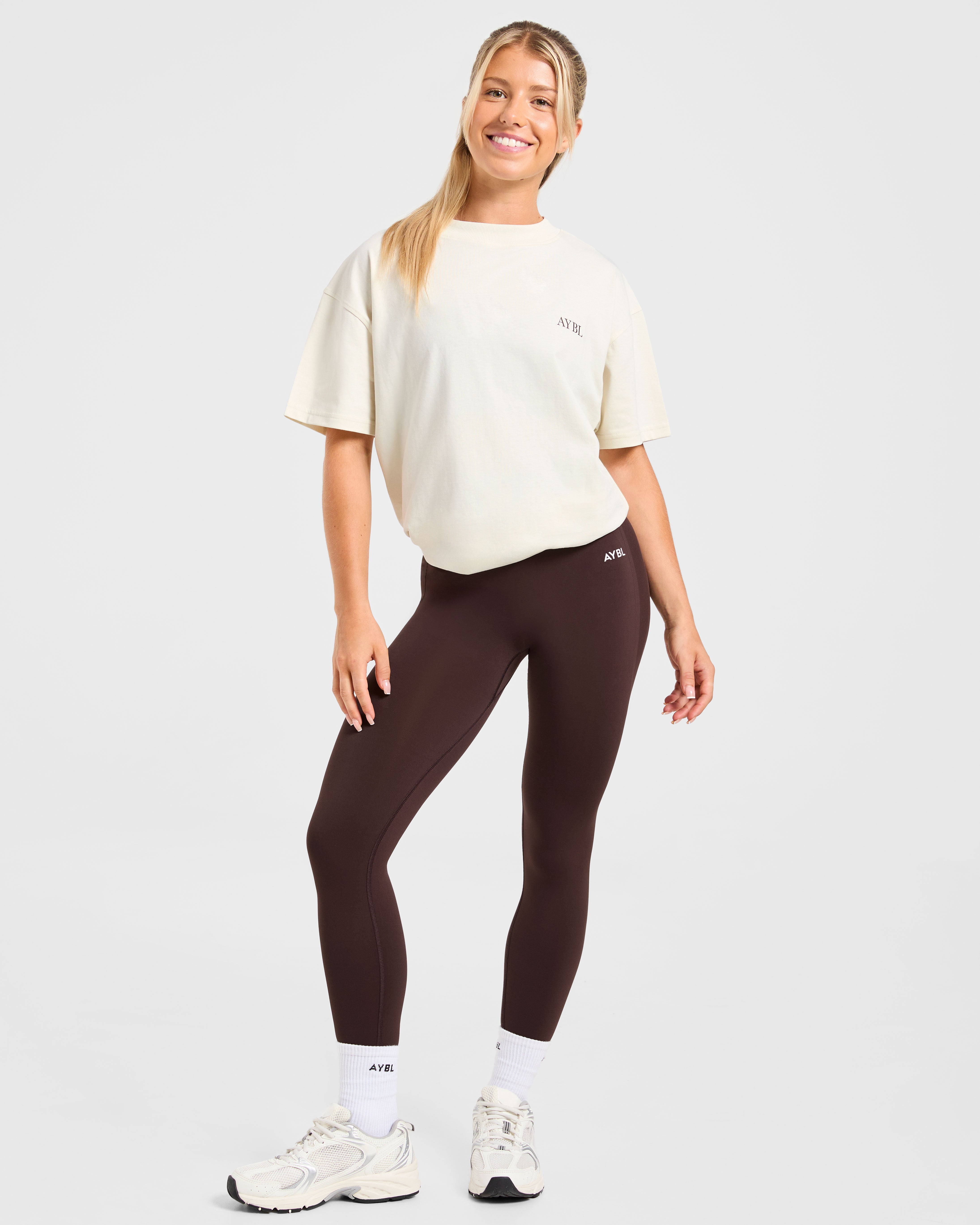 Body, Mind, You Oversized T Shirt - Beige/Braun
