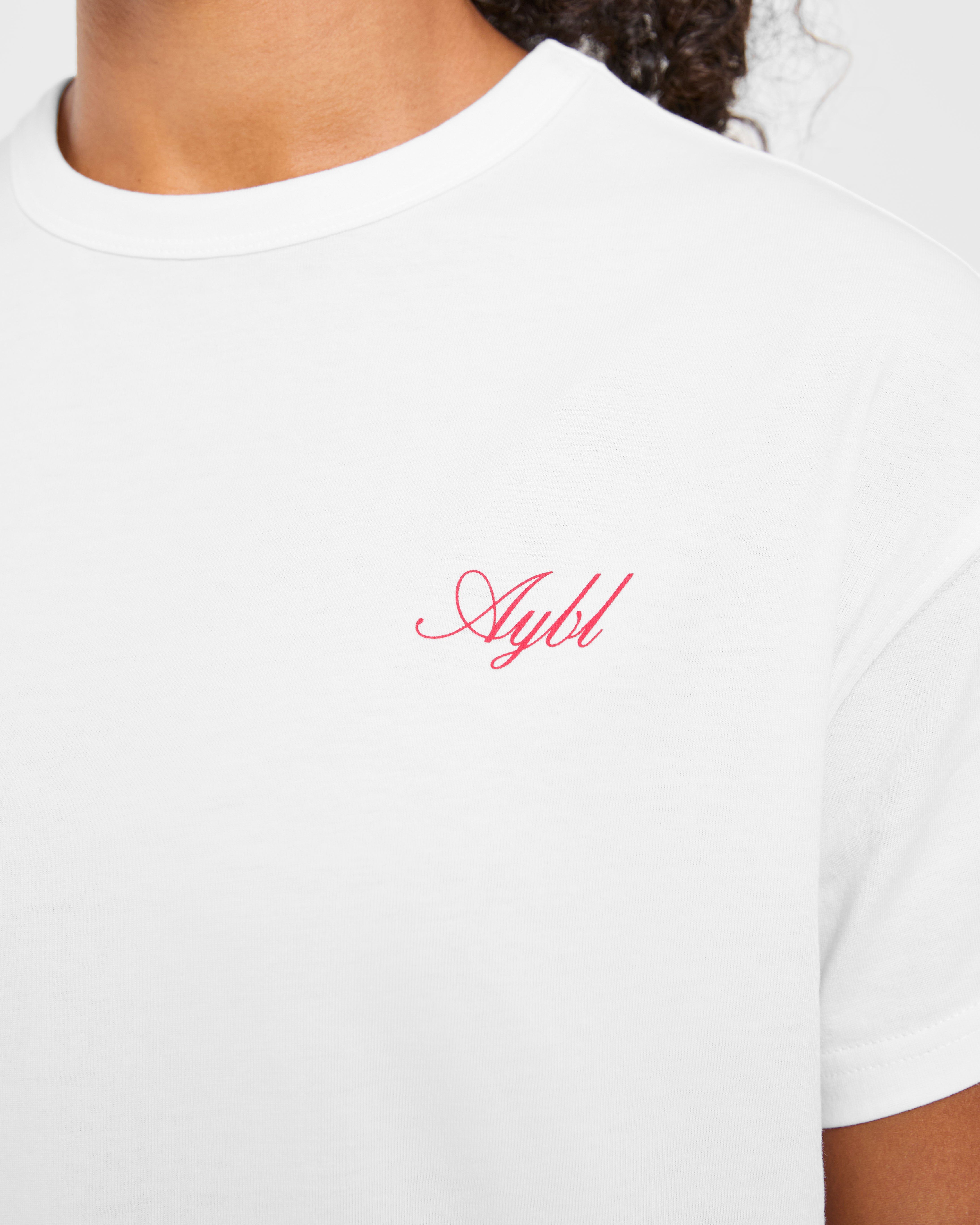 Athletics Sport Dept Oversized T Shirt - Weiß/Rot