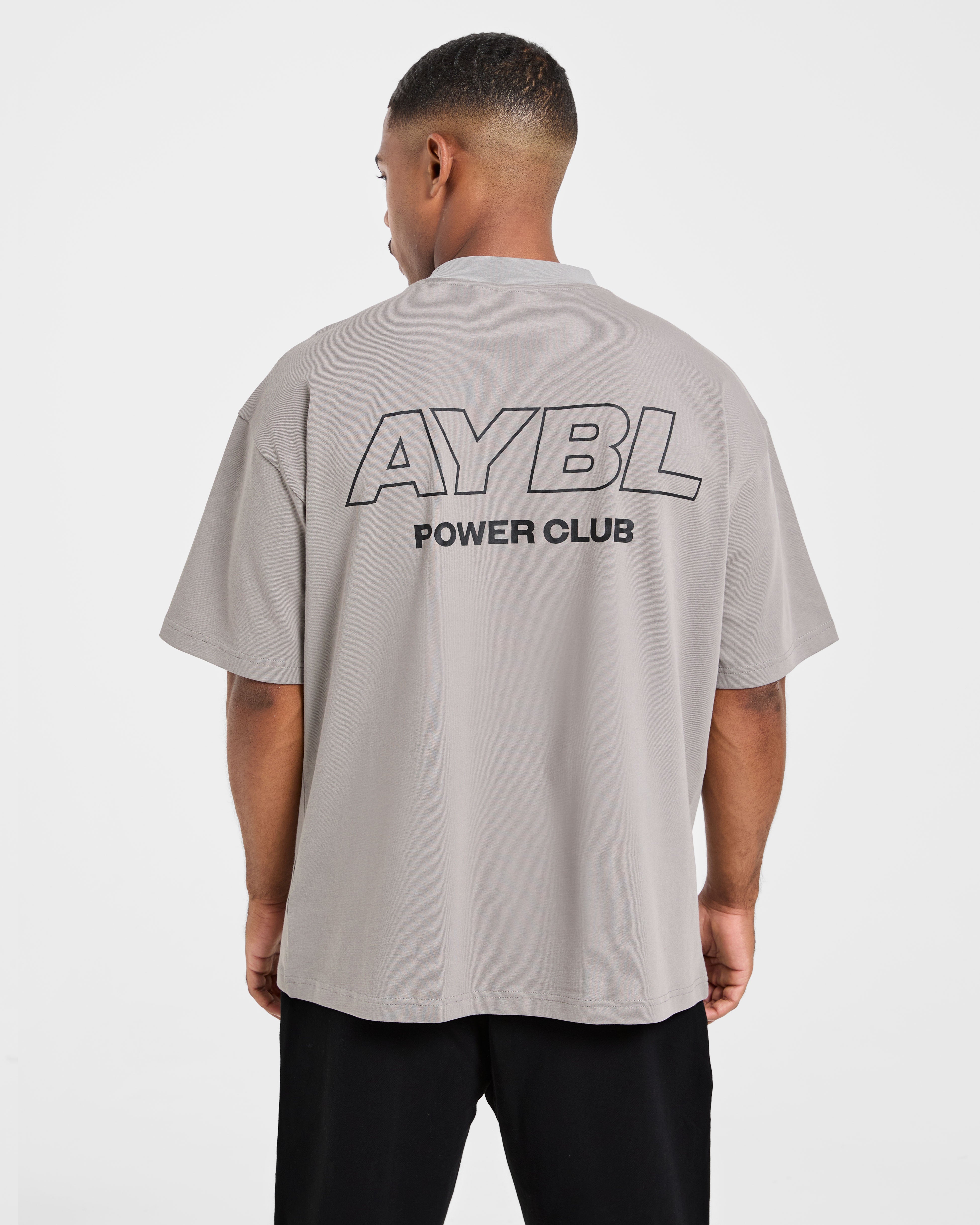 Power Club Oversized T Shirt - Grau