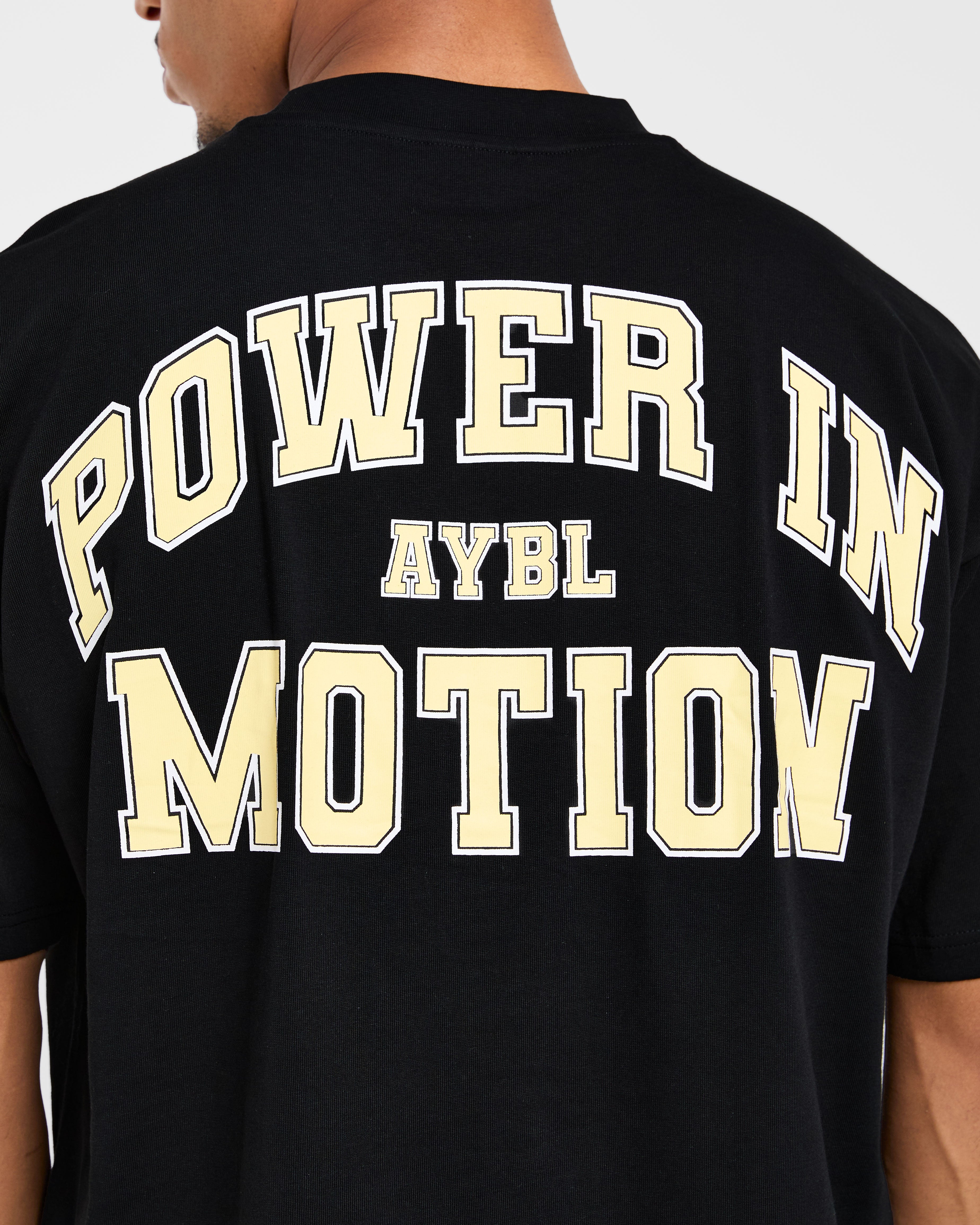 Power In Motion Oversized T Shirt - Schwarz/Gelb