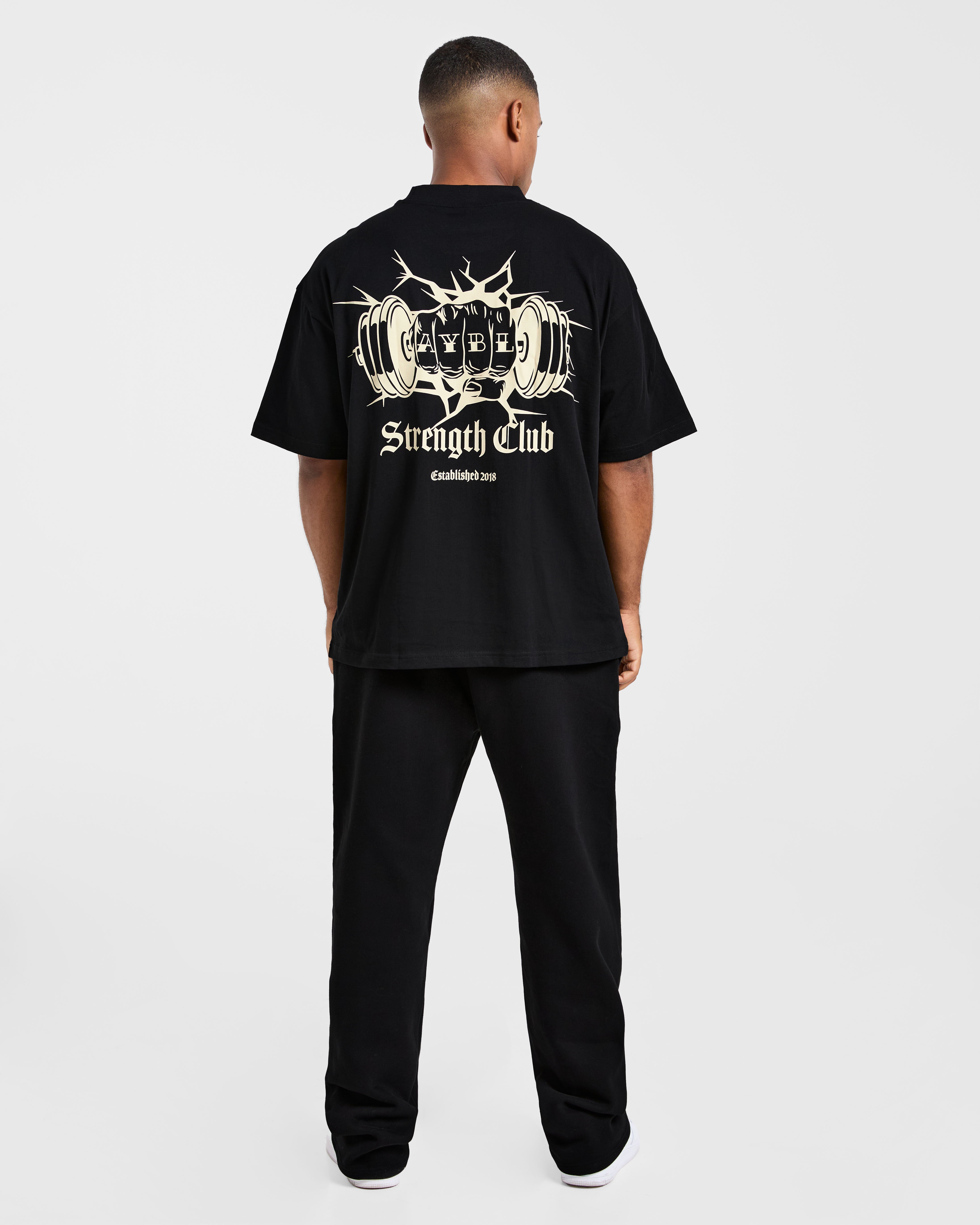 AYBL Strength Club Oversized T Shirt - Schwarz