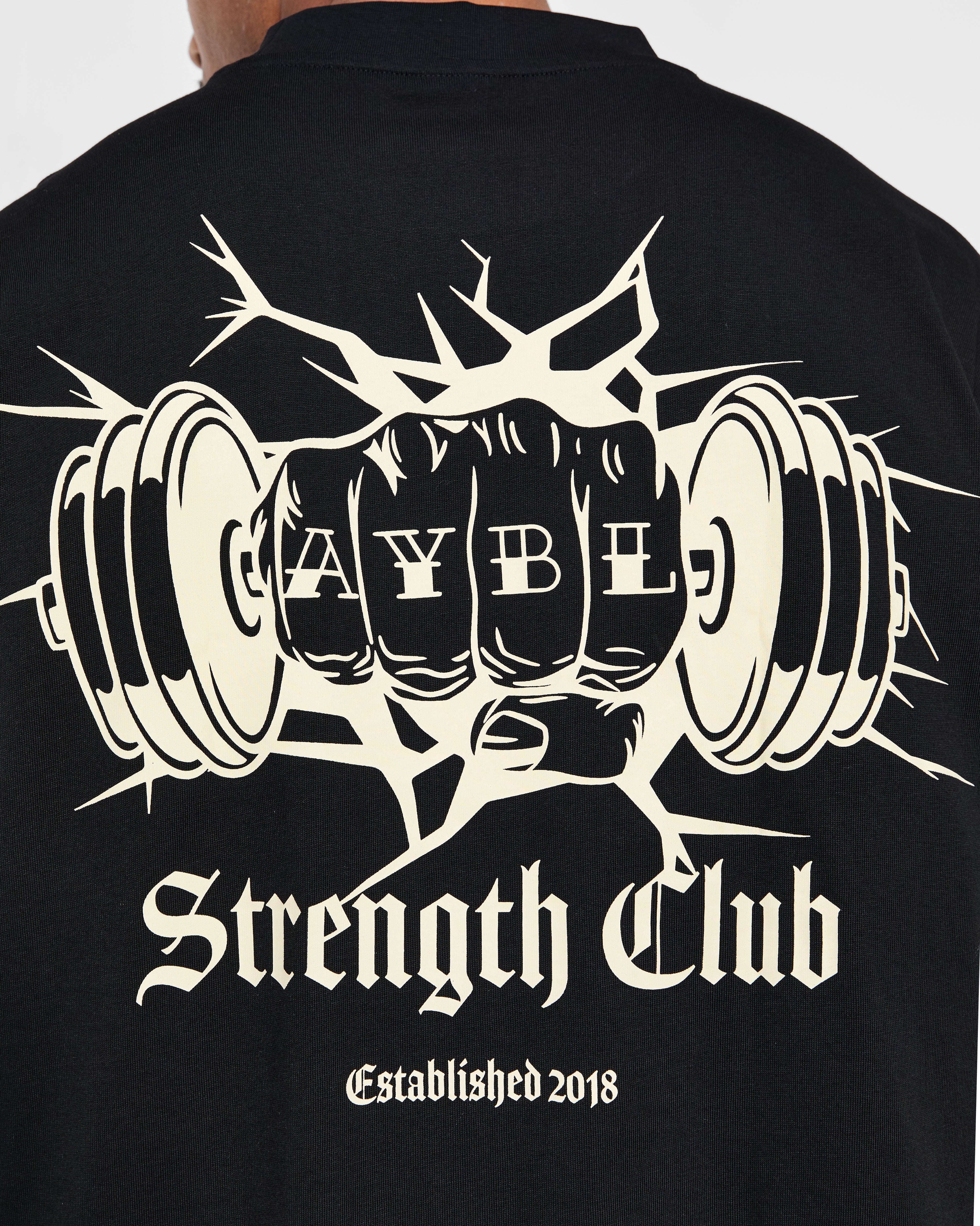 AYBL Strength Club Oversized T Shirt - Schwarz