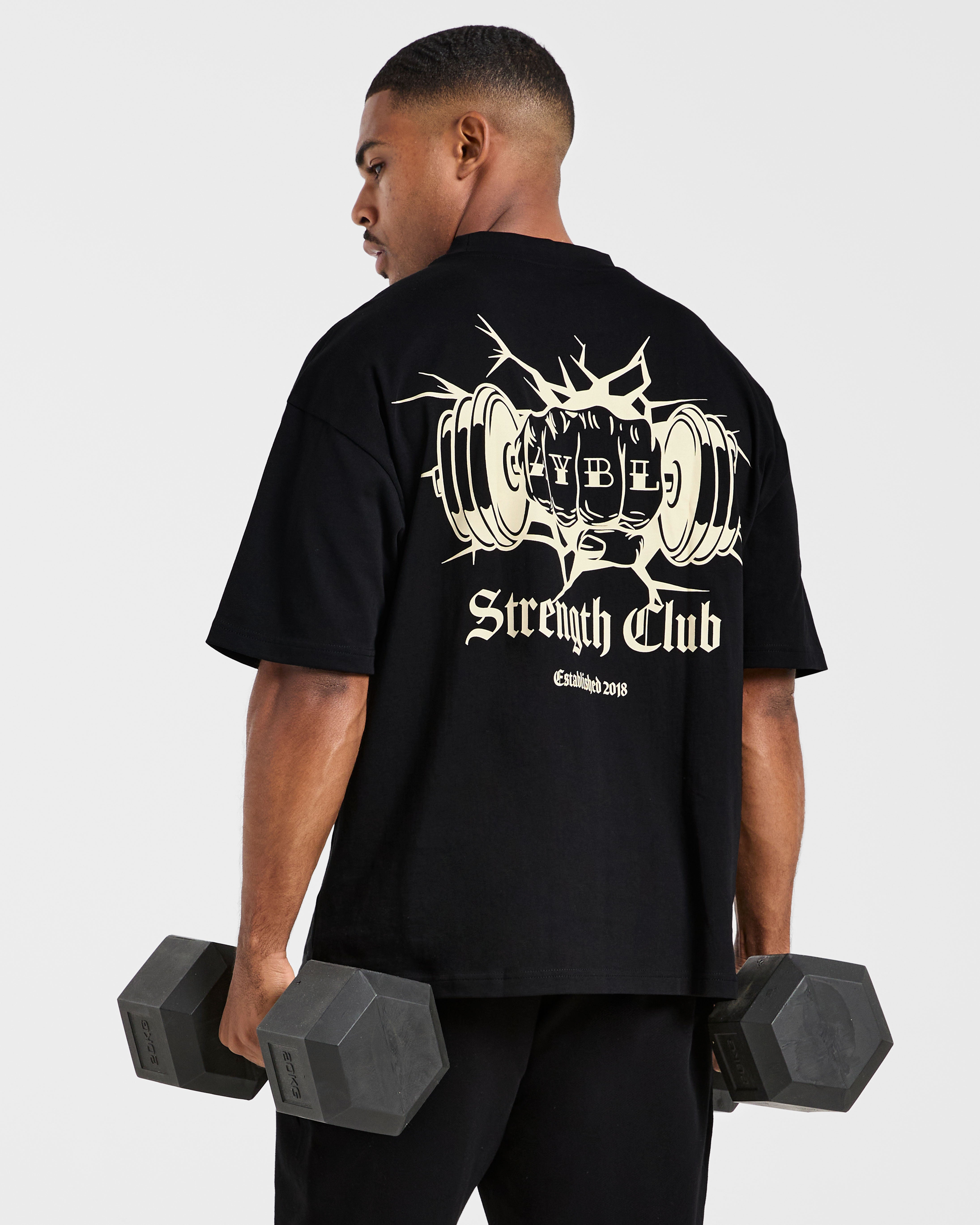 AYBL Strength Club Oversized T Shirt - Schwarz